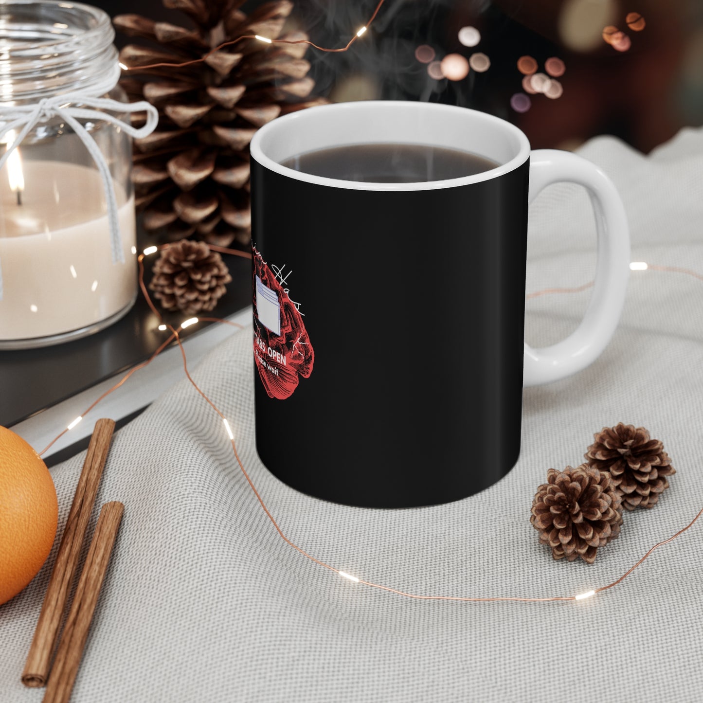 Funny mental overload coffee mug - Hot coffee