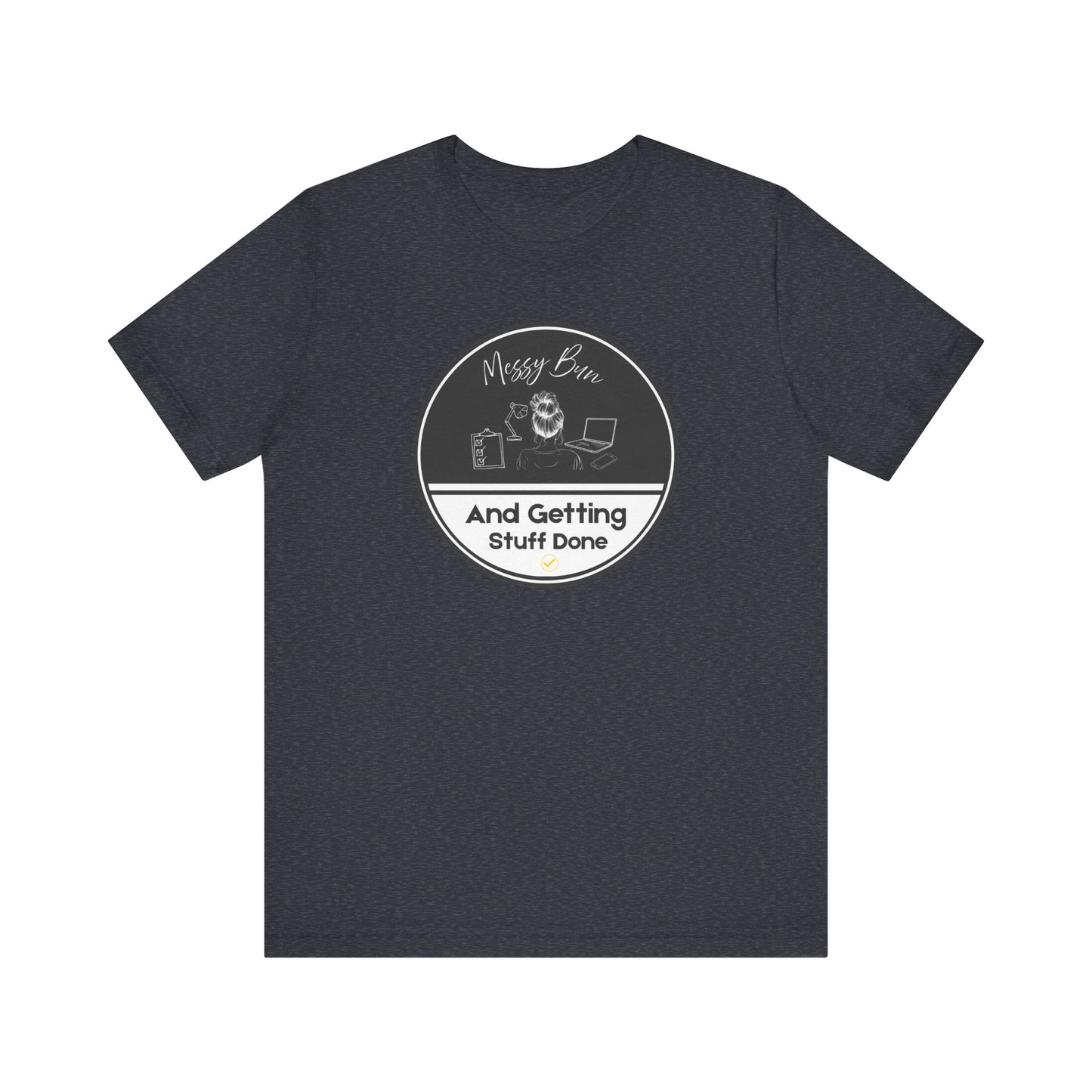 Messy bun t-shirt - heather navy