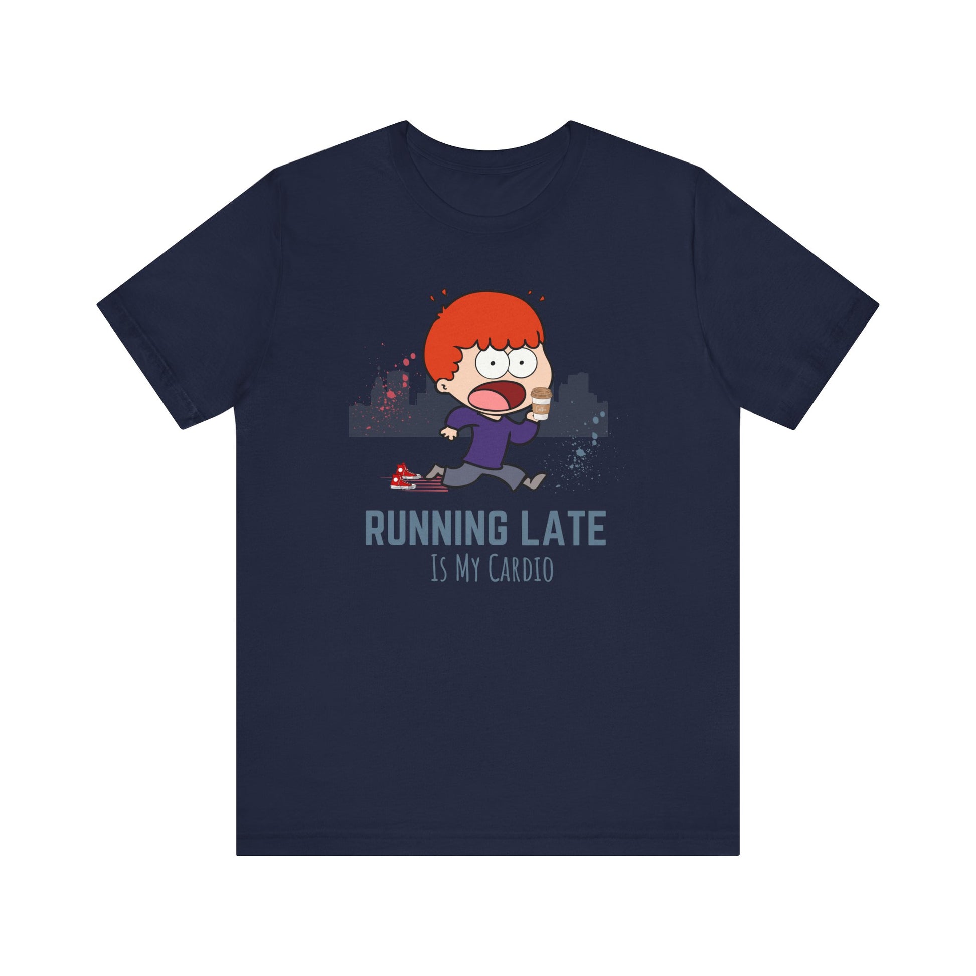 Funny running t-shirt - navy