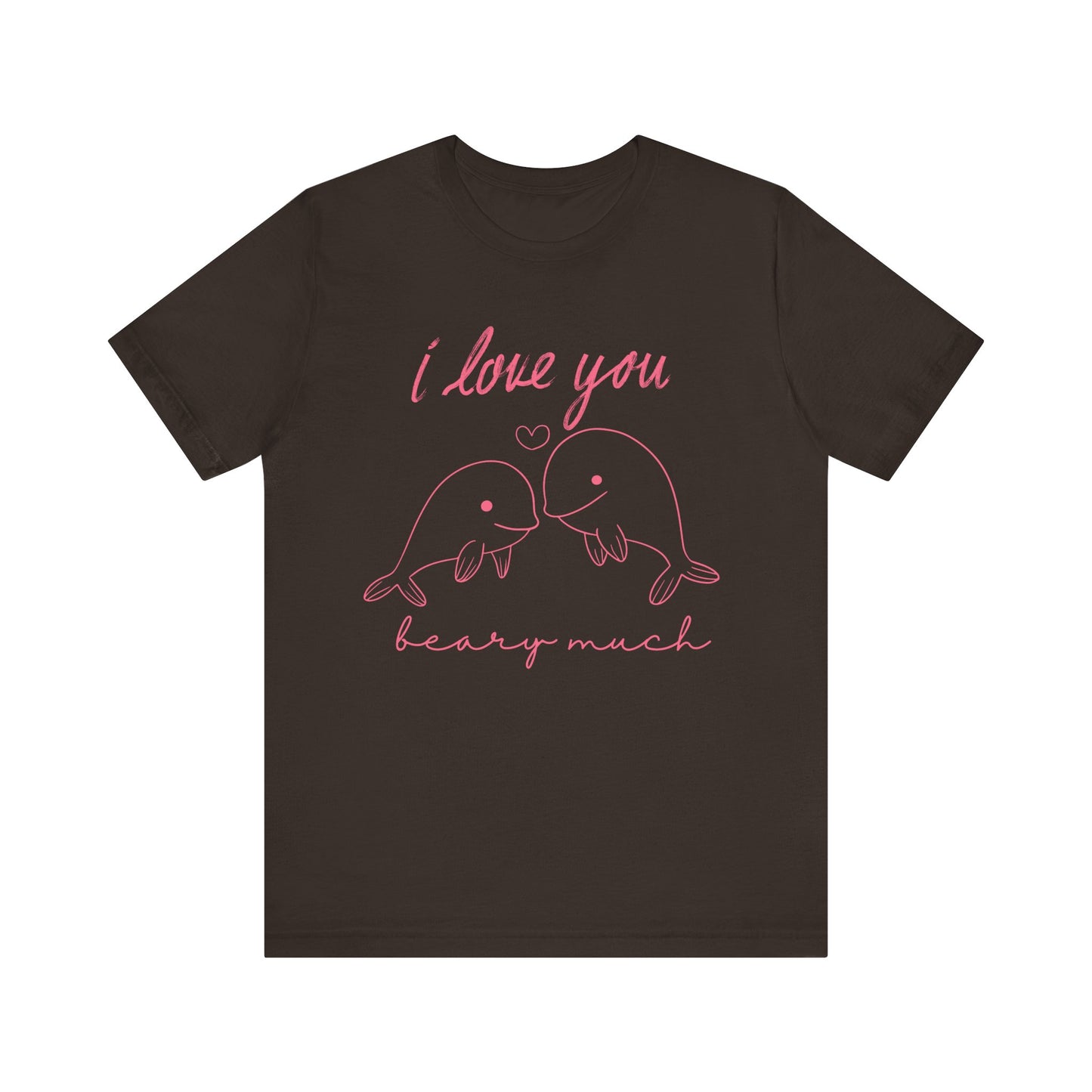 Adorable Dolphin love t-shirt - Brown
