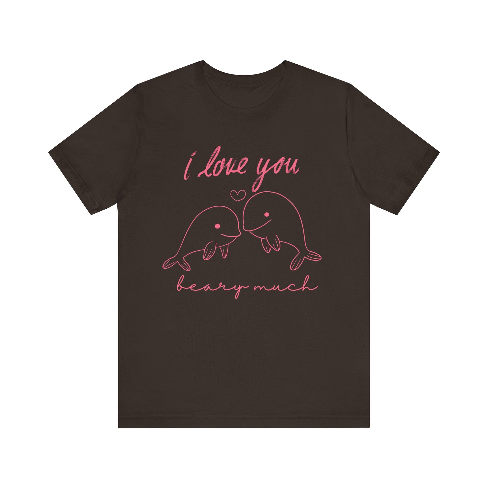 Adorable Dolphin love t-shirt - Brown