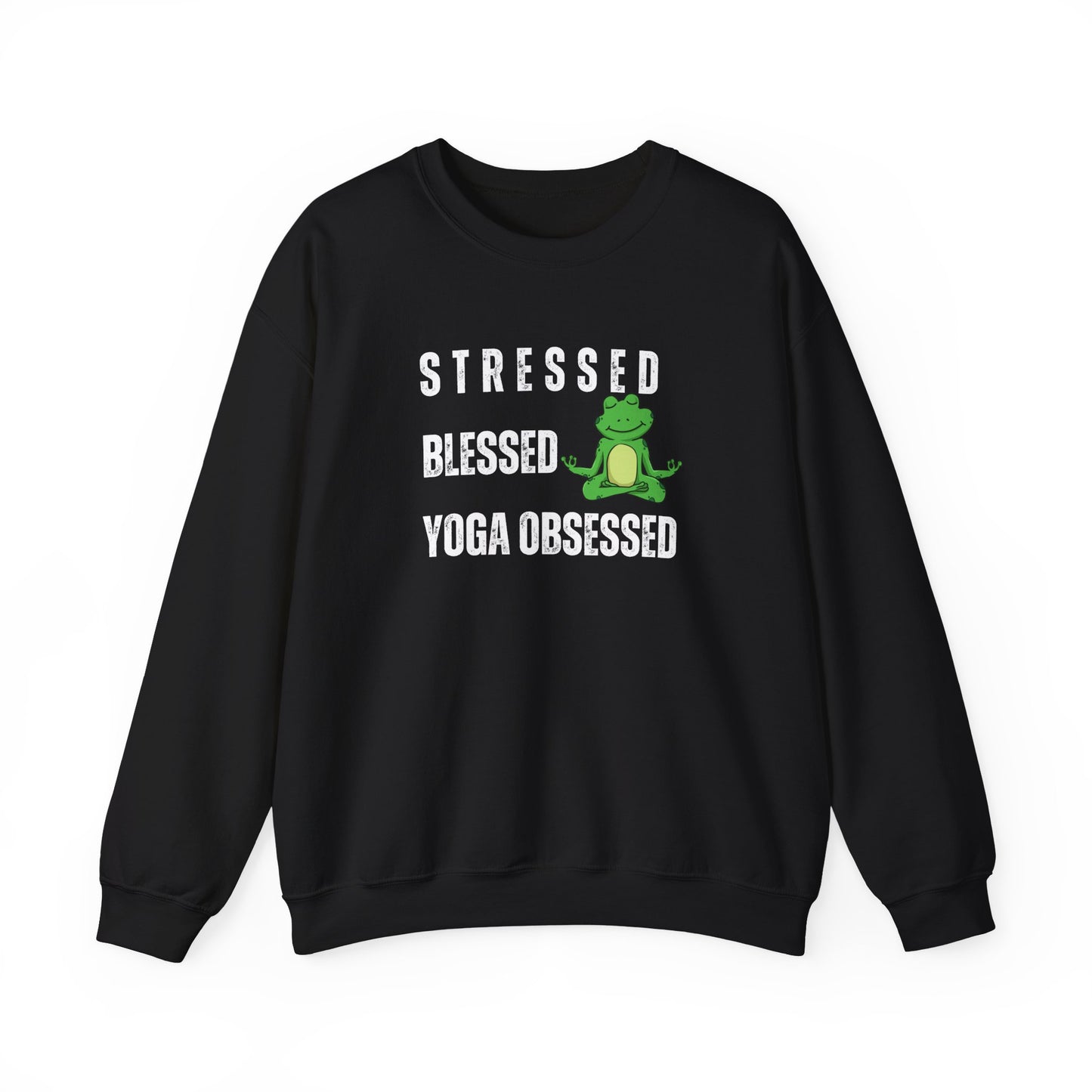 Stressed? blessed, yoga obsessed sweatshirt - Black