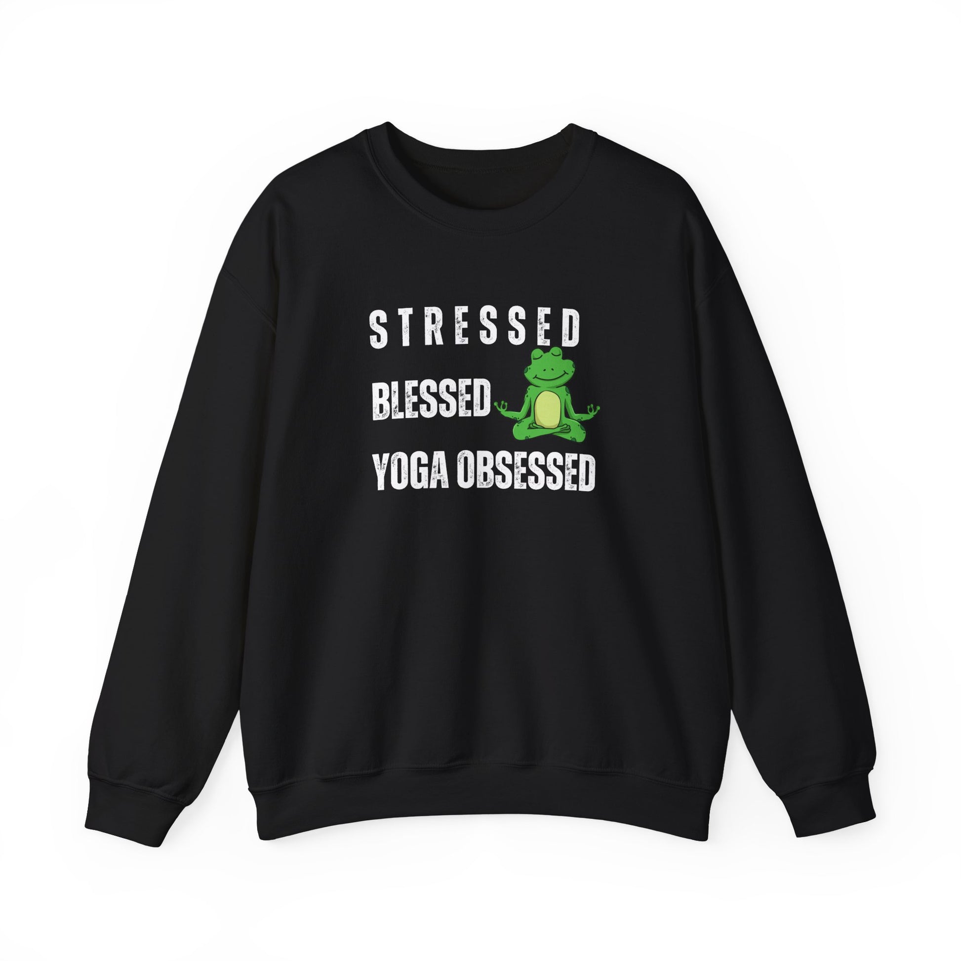 Stressed? blessed, yoga obsessed sweatshirt - Black