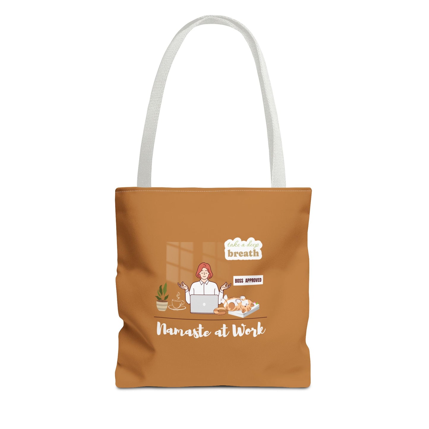 Yoga tote bag for work with handles white