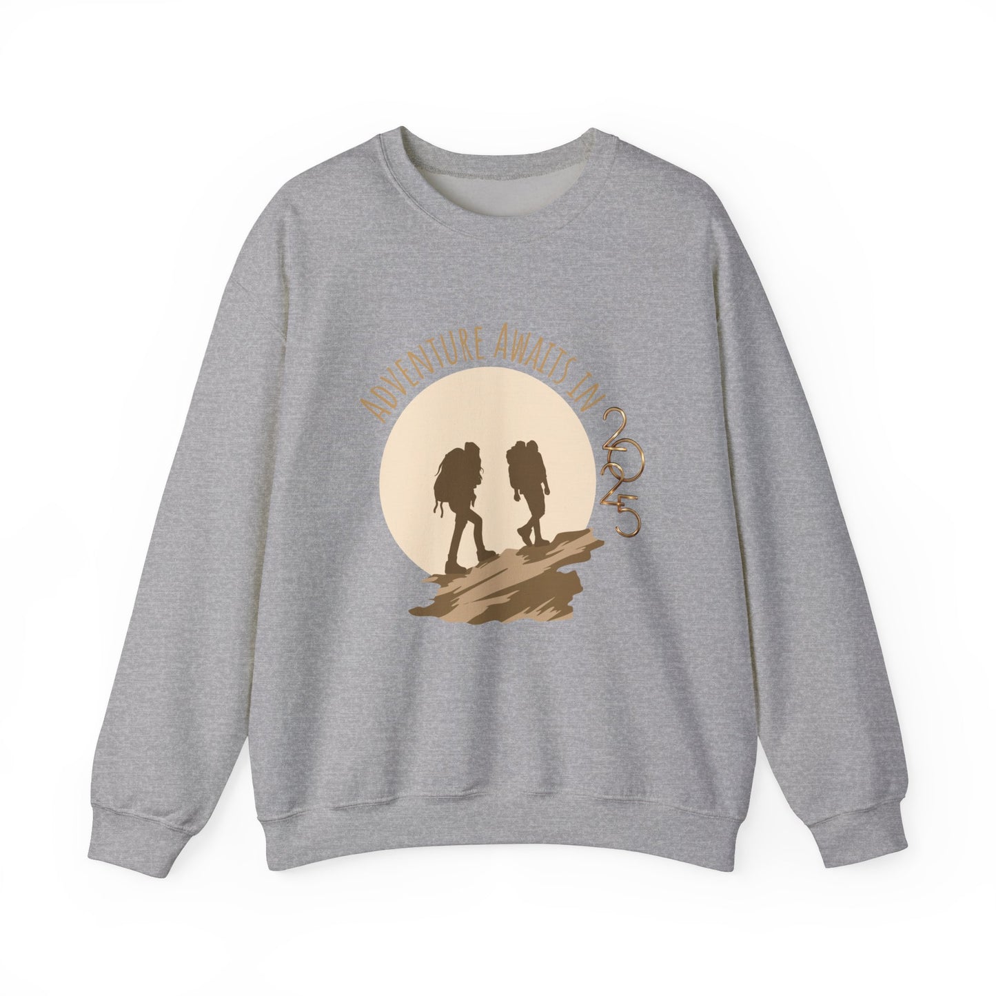 Adventure awaits in 2025 sweatshirt -Sport grey