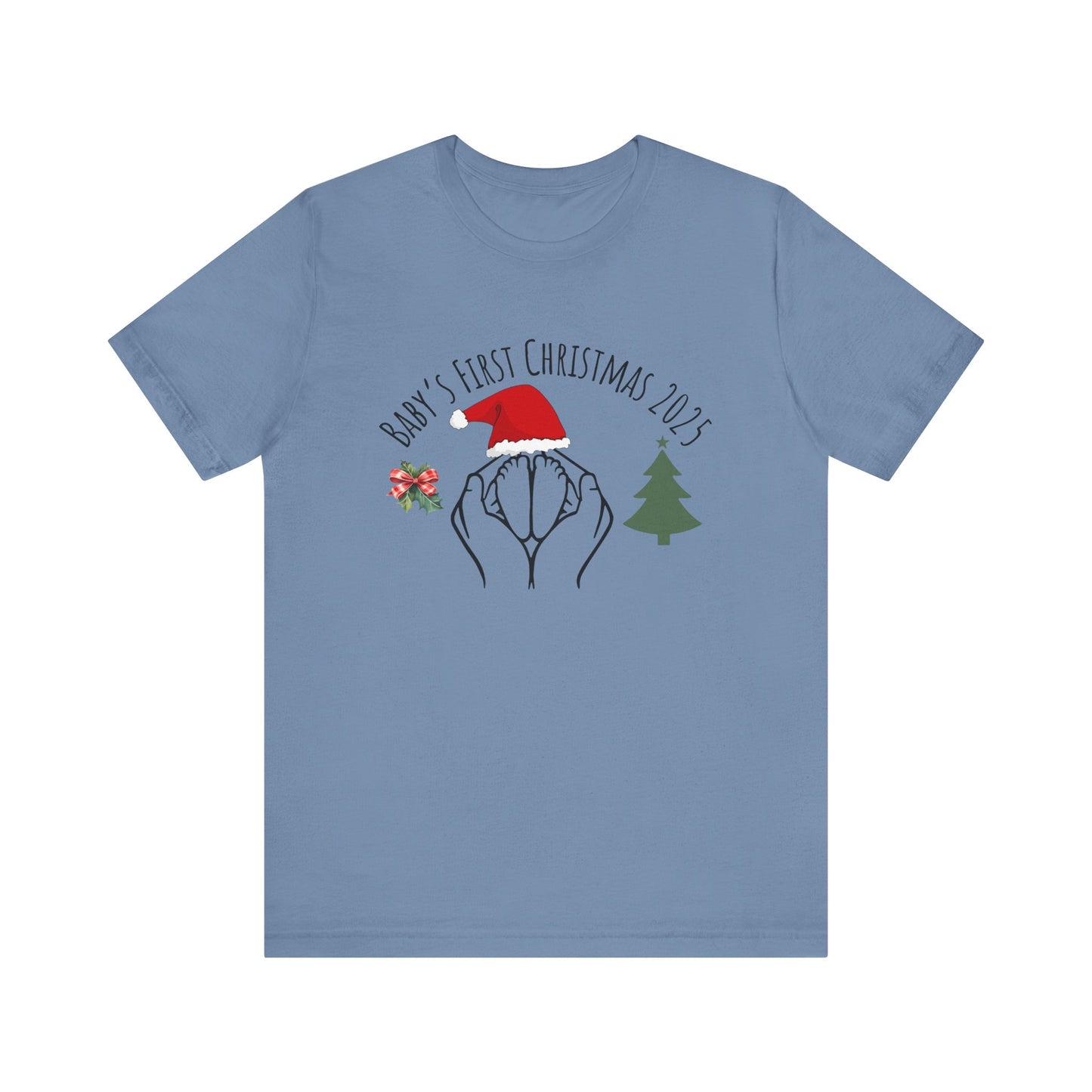 Baby's First Christmas 2025 T-Shirt - Stell Blue