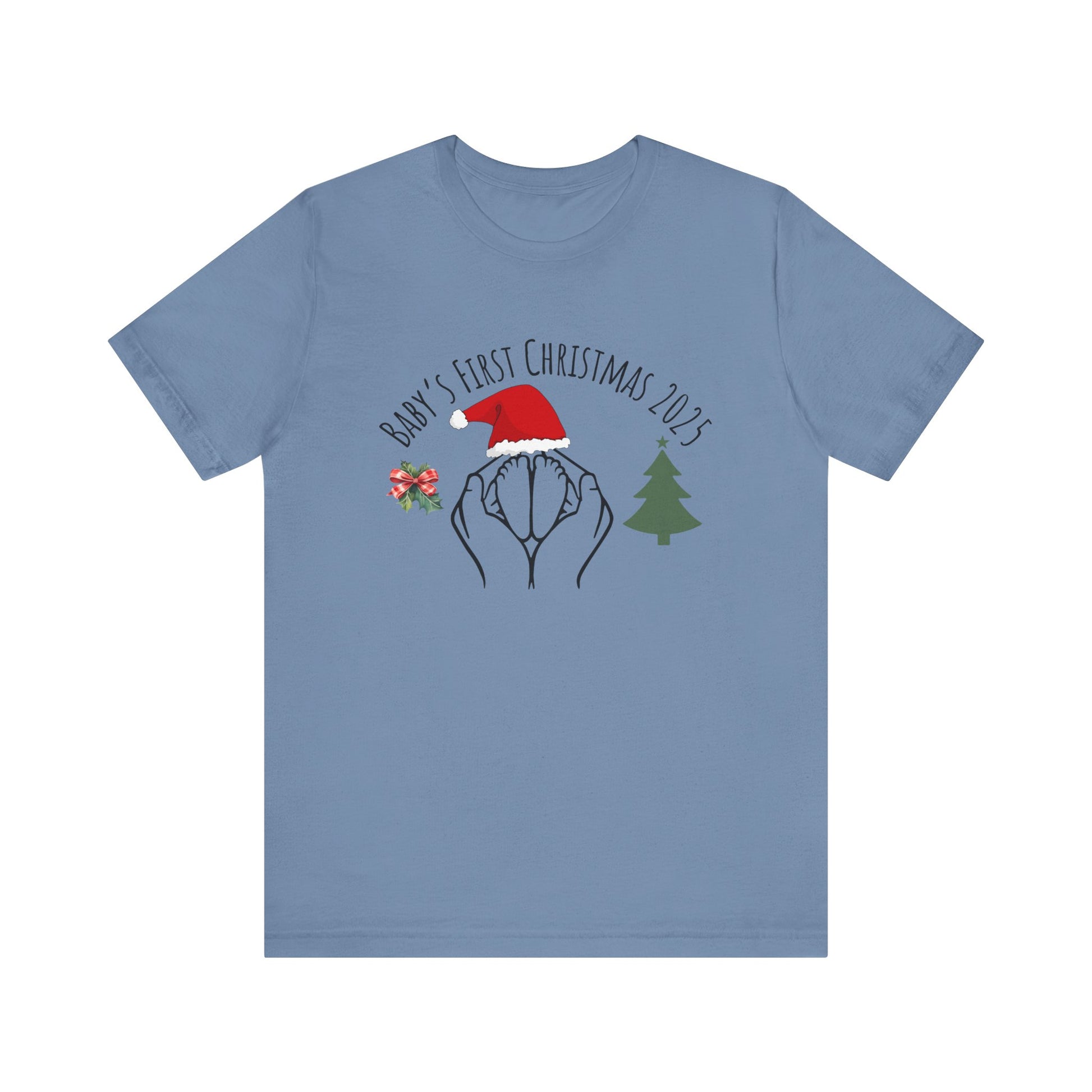 Baby's First Christmas 2025 T-Shirt - Stell Blue
