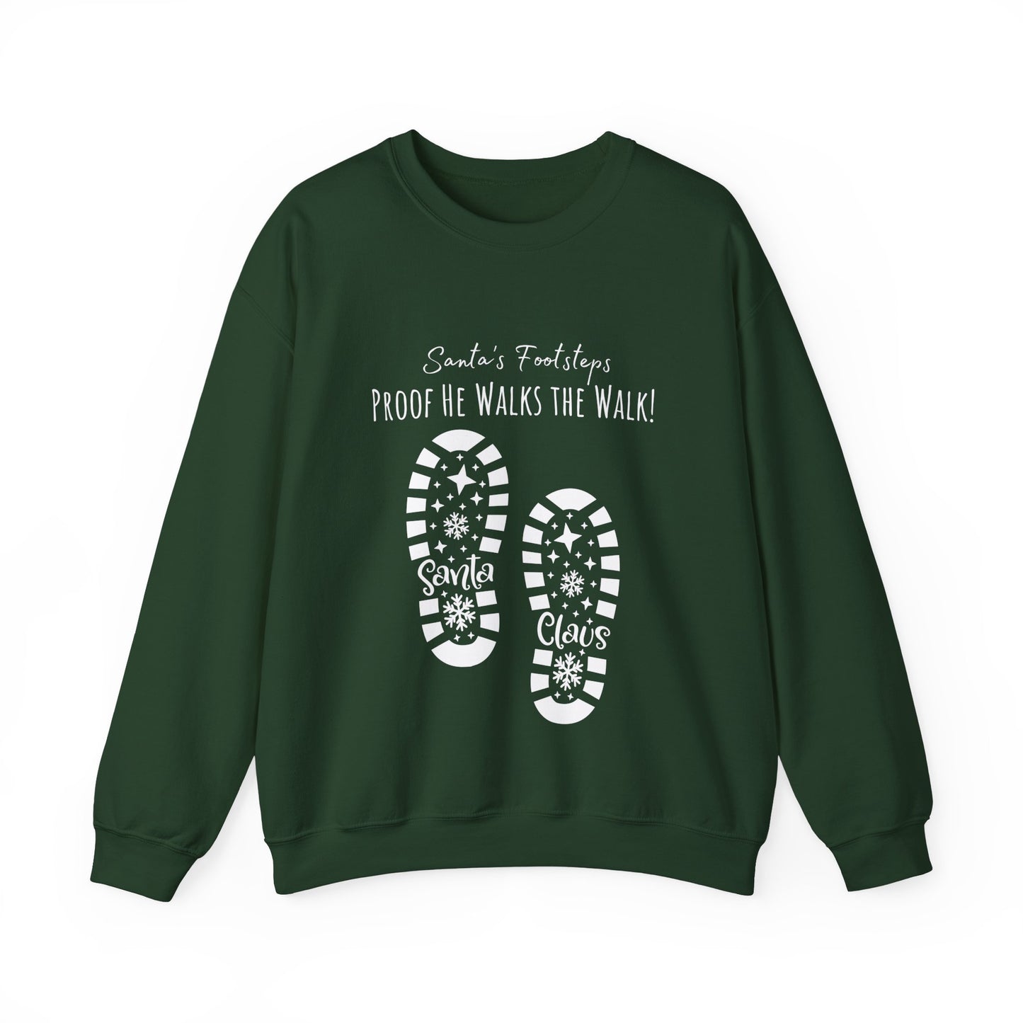 Santa's Footsteps Sweatshirt - Forest green