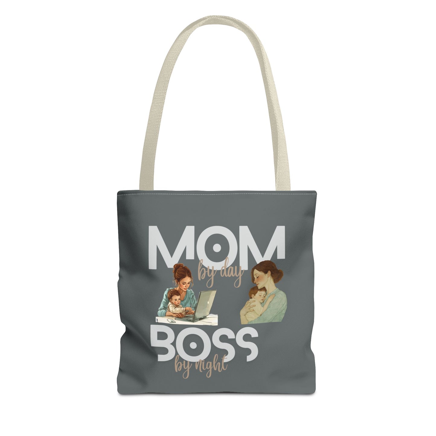 Trendy tote bag with beige handle