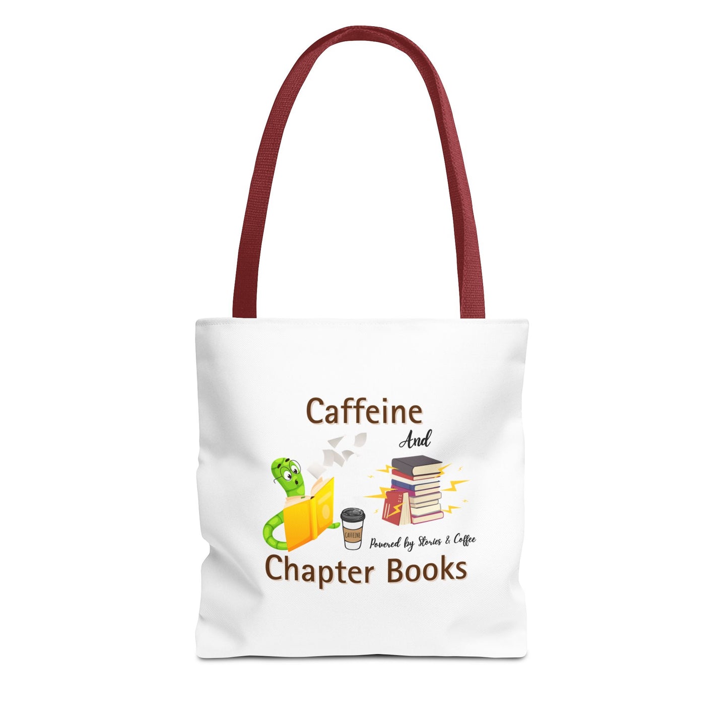Reading and coffee vibes tote with red handle