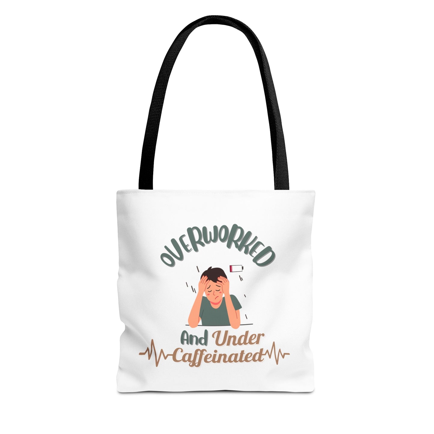 Caffeine addict tote bag with back handle