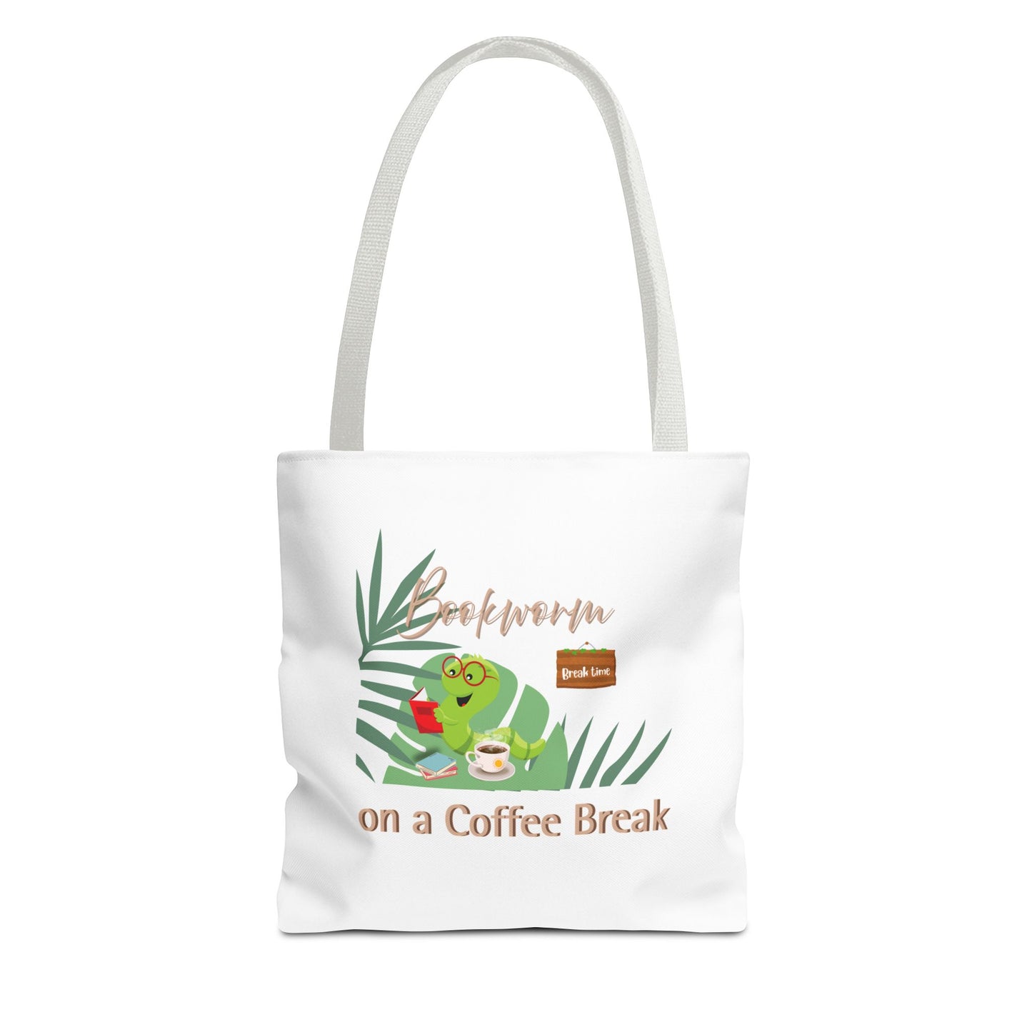 Reading break tote bag with handles white