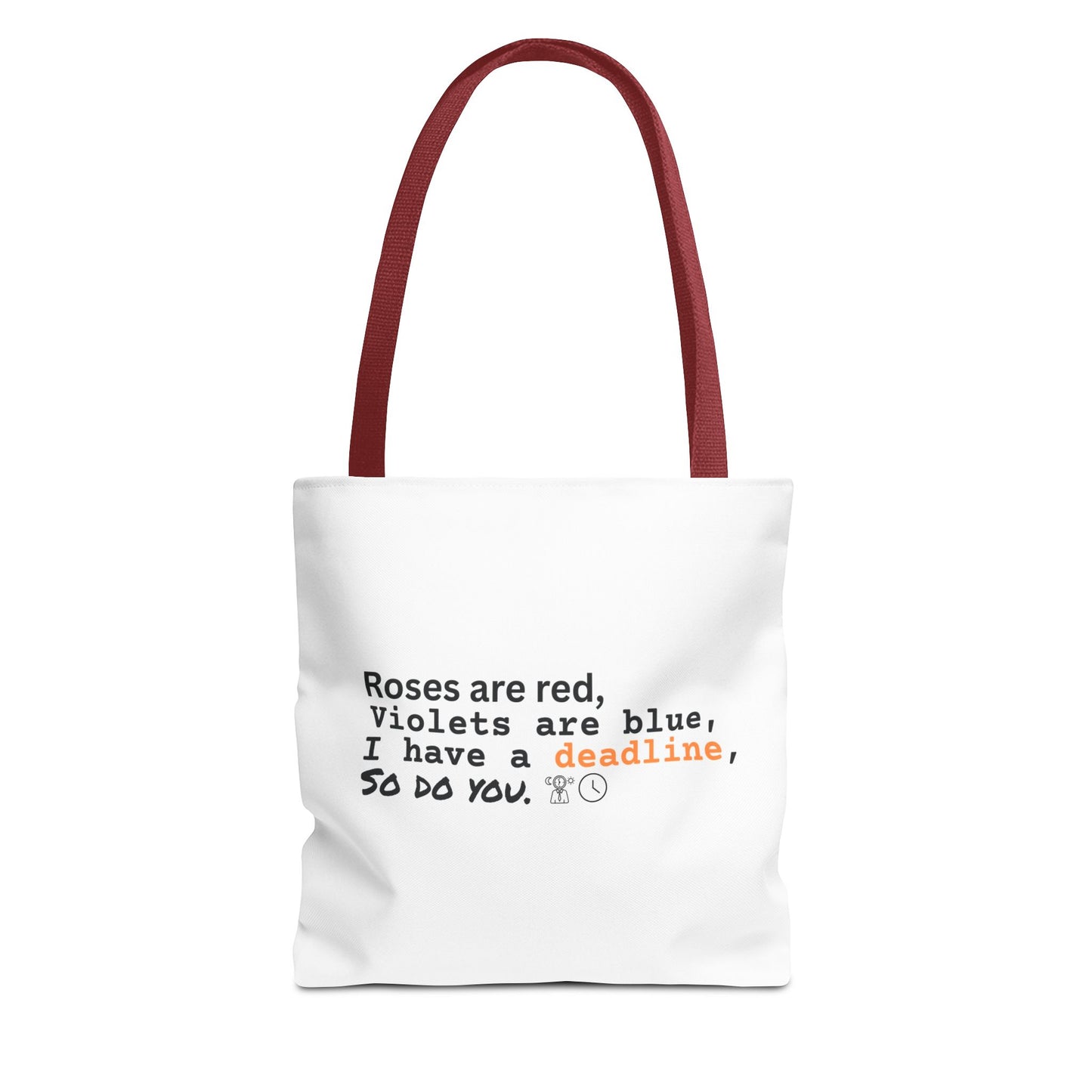 Tote bag for busy people with red handle
