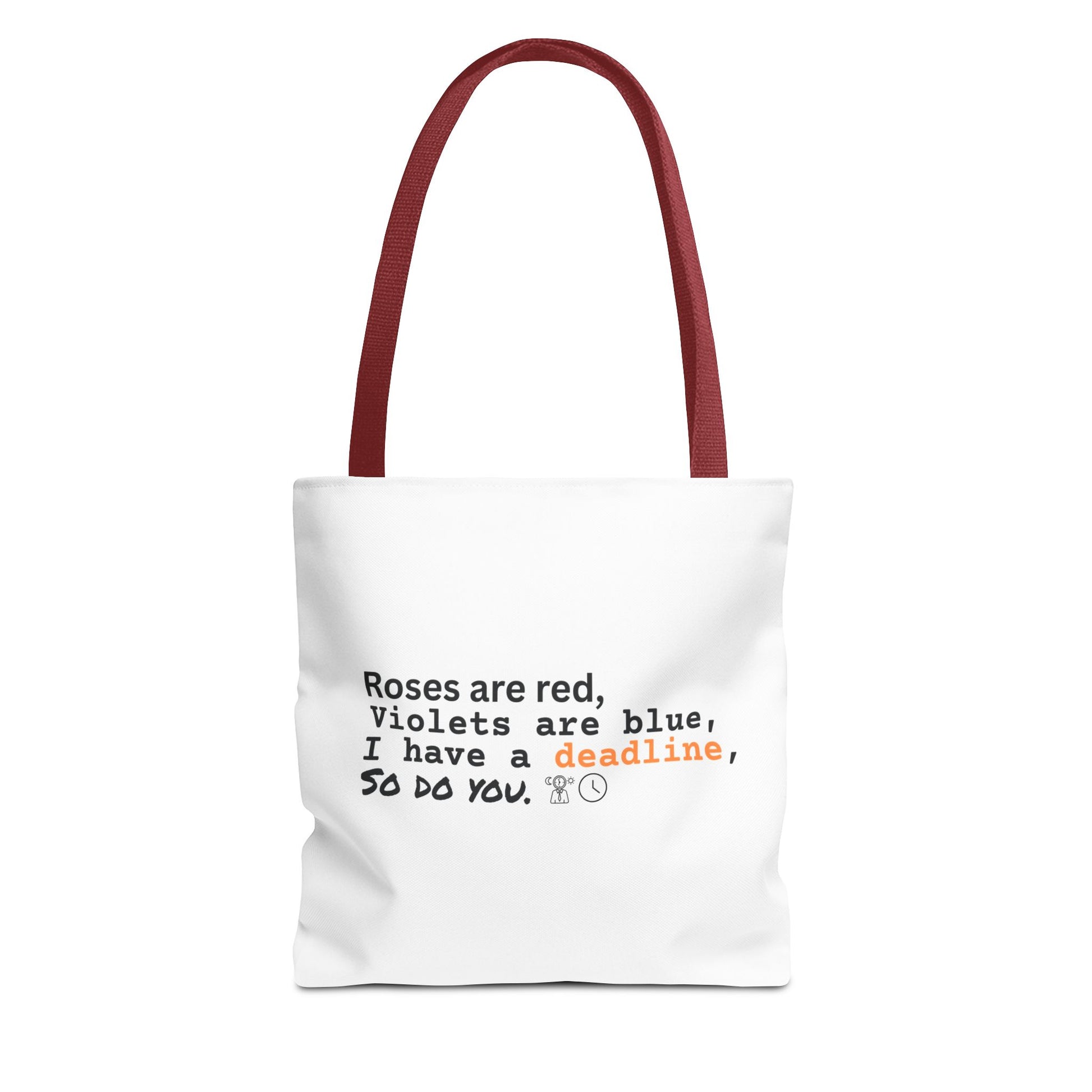 Tote bag for busy people with red handle