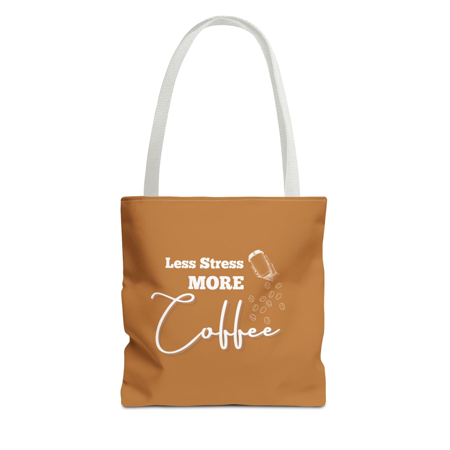 Coffee tote bag with white handle