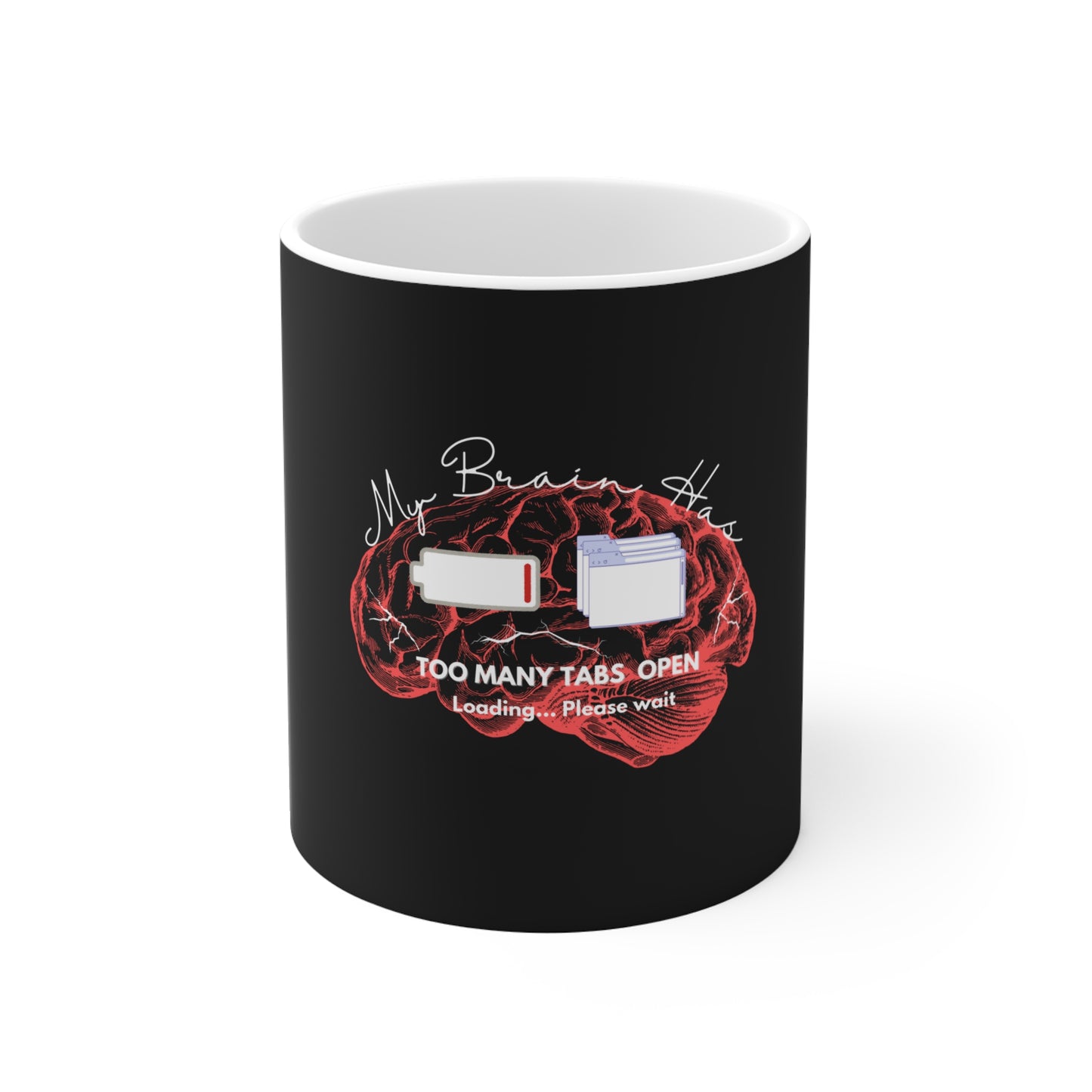 Funny mental overload coffee mug - Closeup
