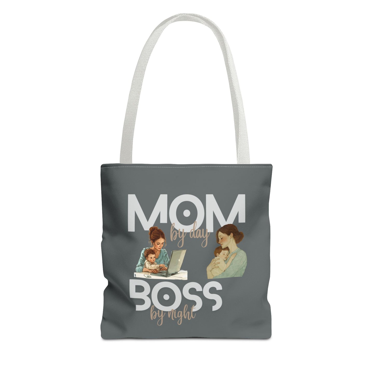 Trendy tote bag with white handle