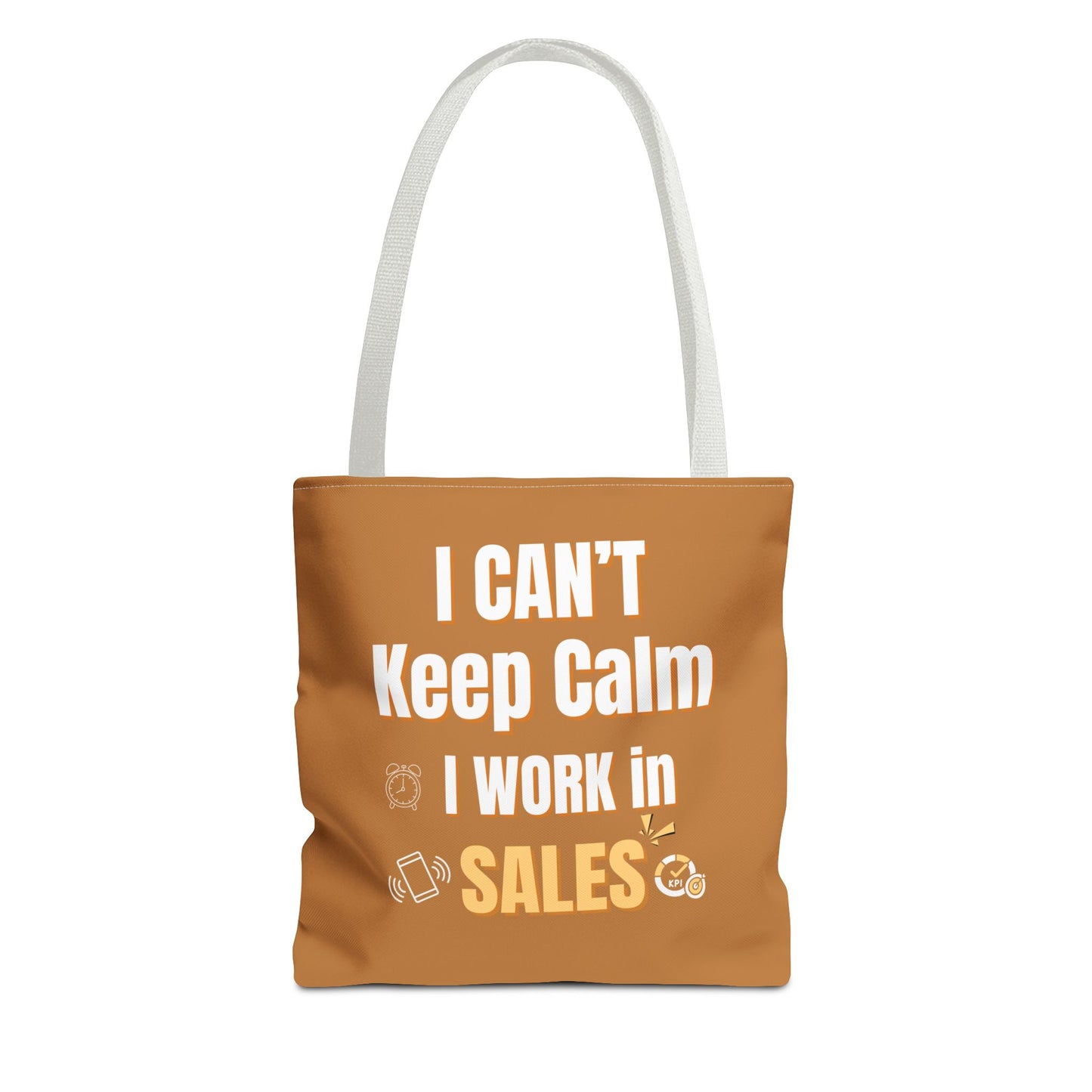 Sales rep tote bag with white handle