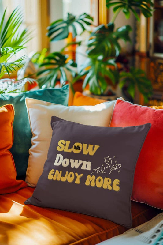 Cute throw pillow with decorative pillows on the sofa