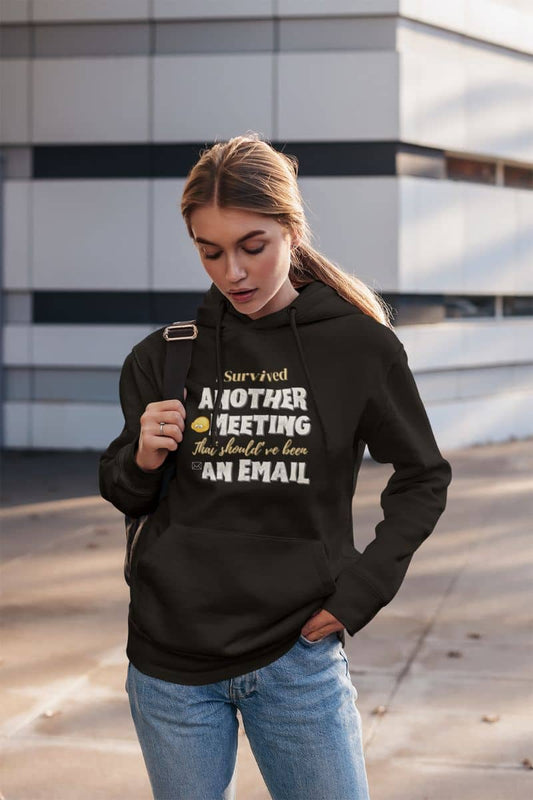 Funny hoodie with the girl standing super cool in jeans and hoodie