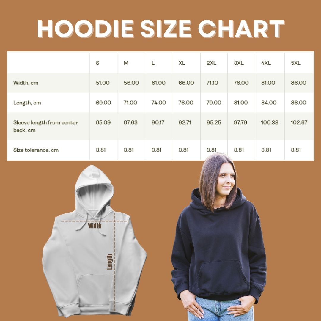 Funny hoodie - Hoodie size chart