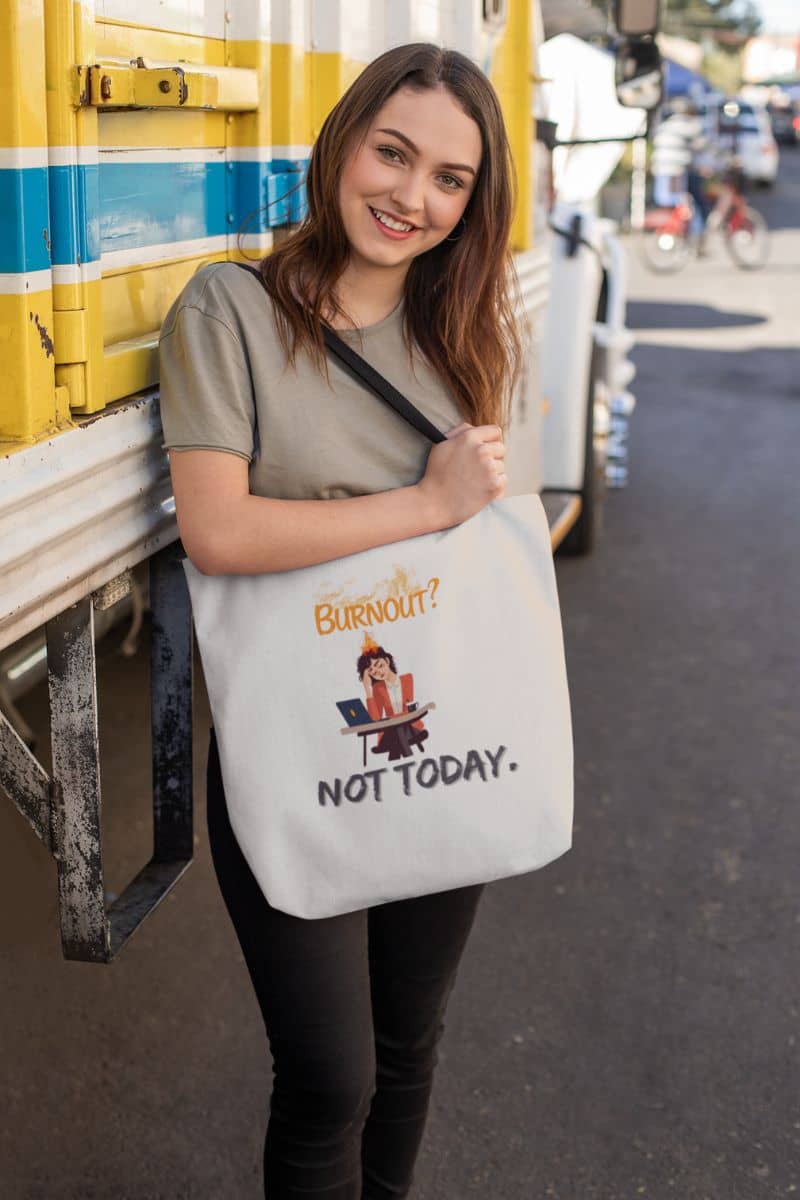 Motivational canvas bag for women