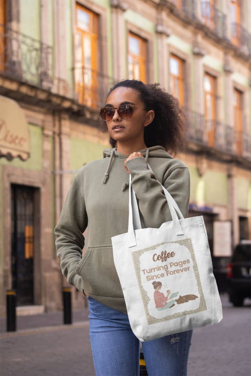 canvas tote with quote for book lovers
