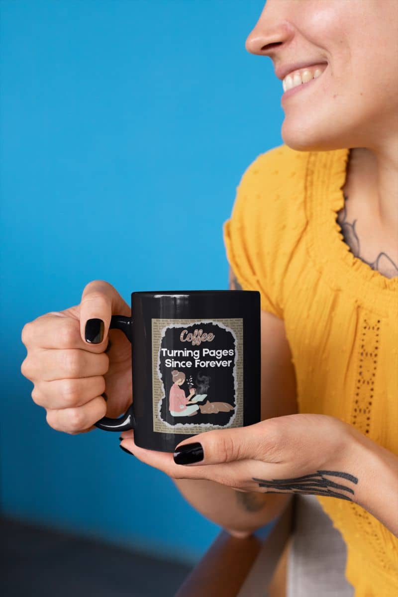 morning coffee mug for coffee and book lovers
