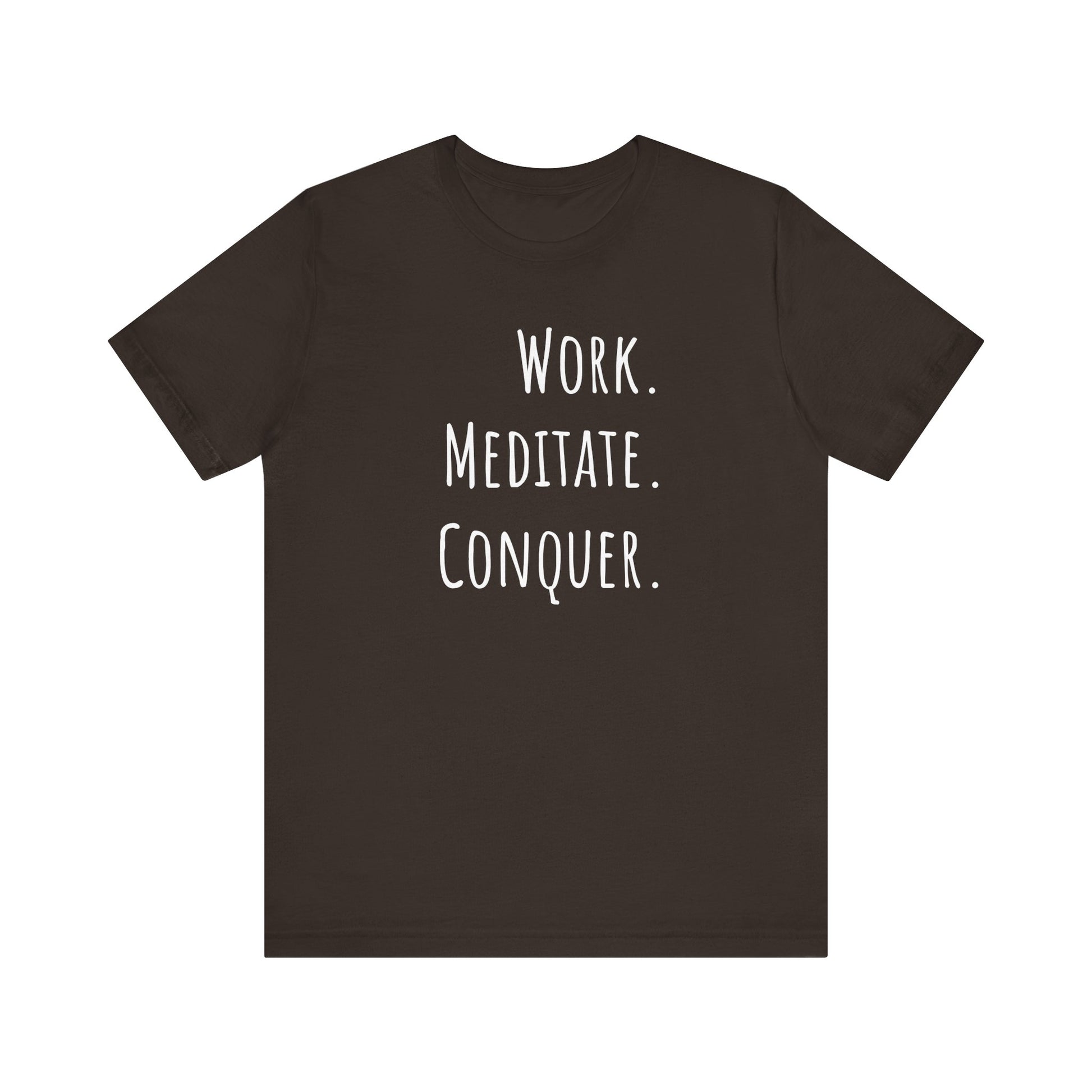 Motivational work mode t-shirt - brown