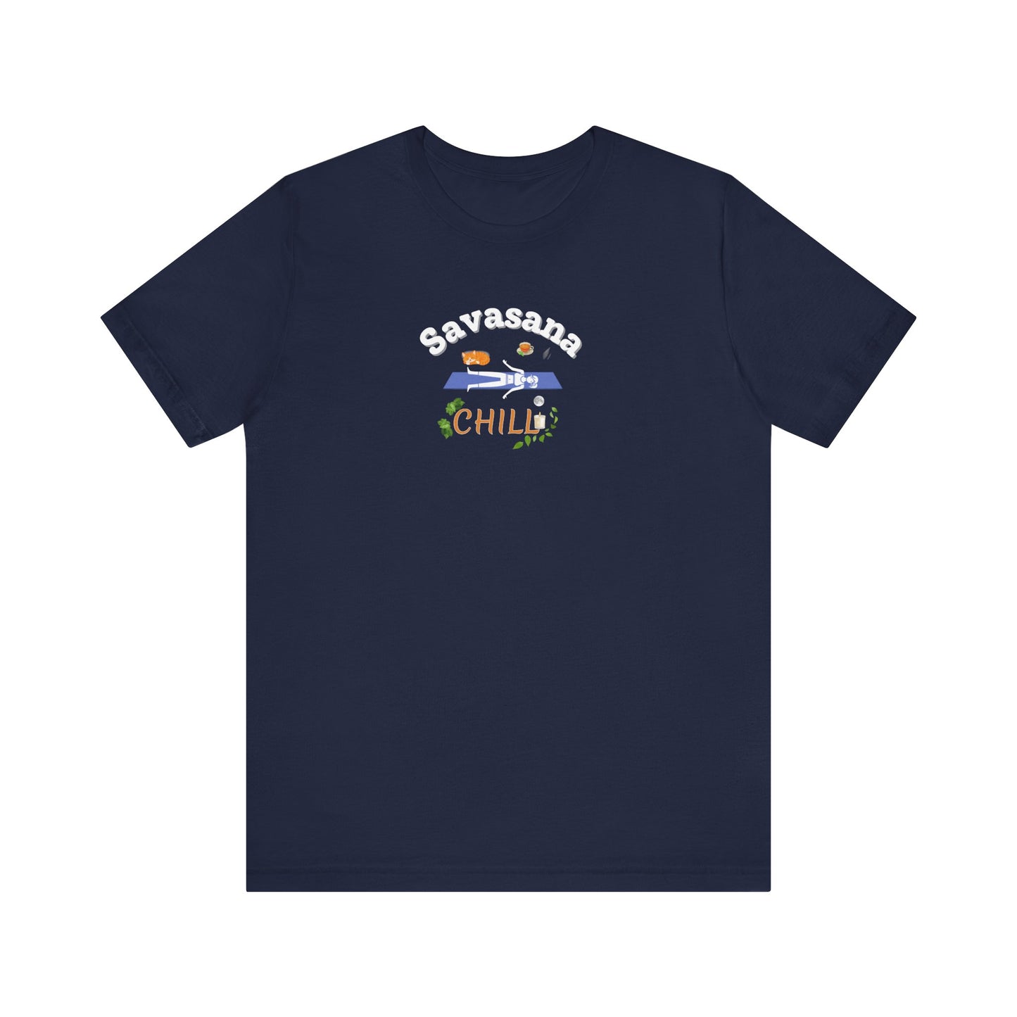 savasana and chill t-shirt design - navy