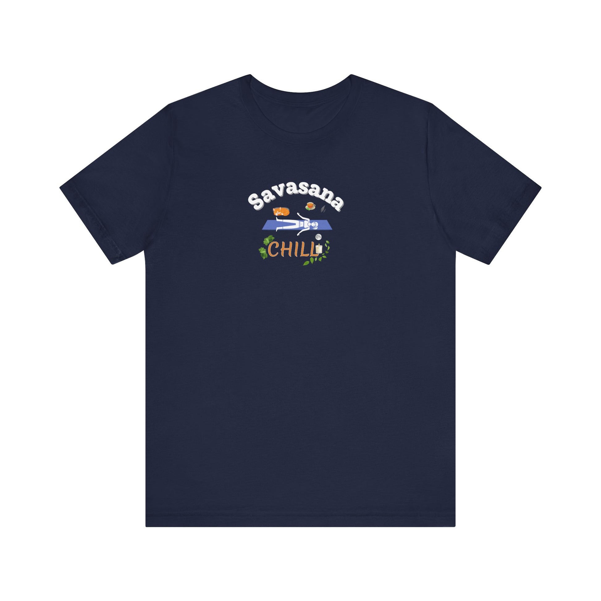 savasana and chill t-shirt design - navy