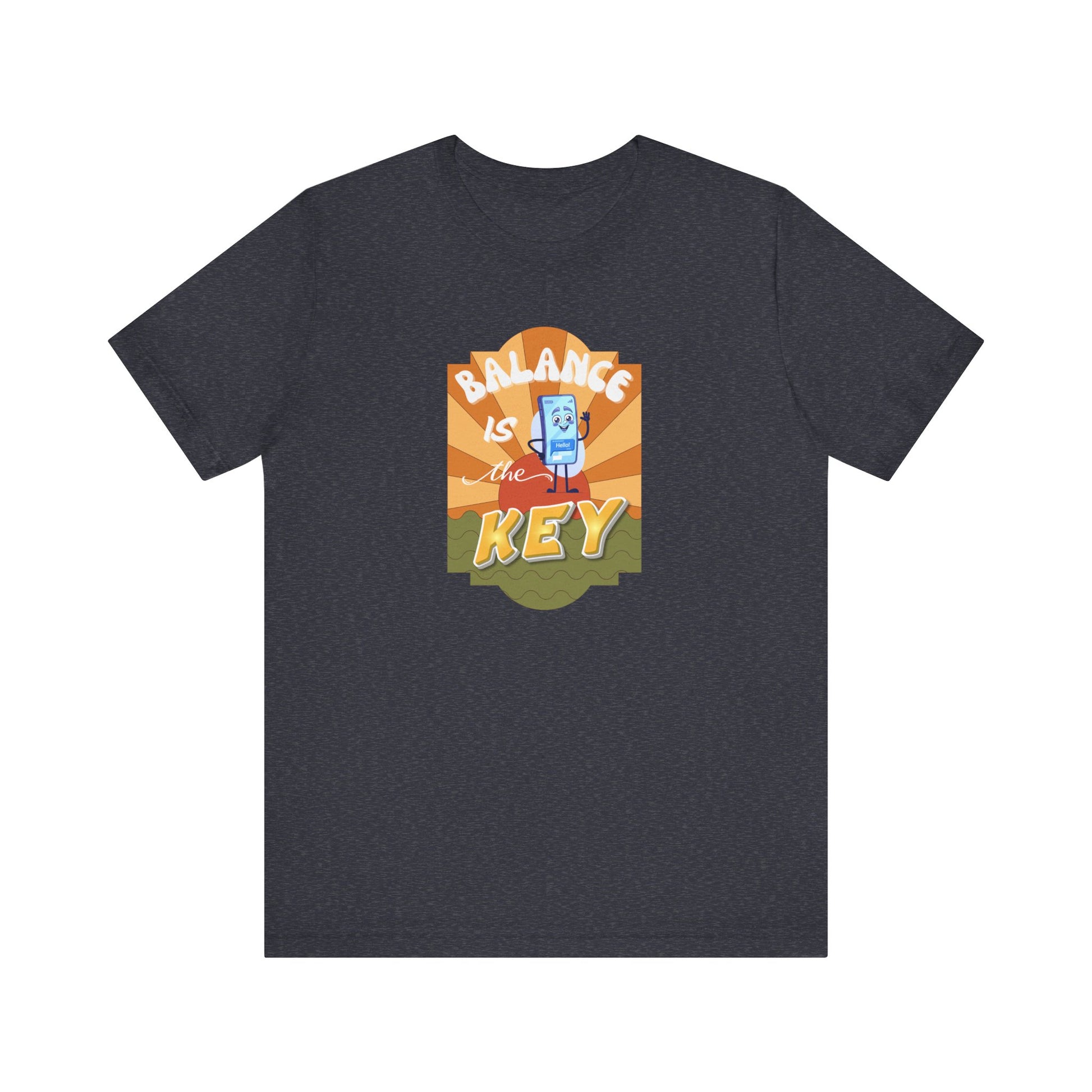 Balance is the key t-shirt - heather navy
