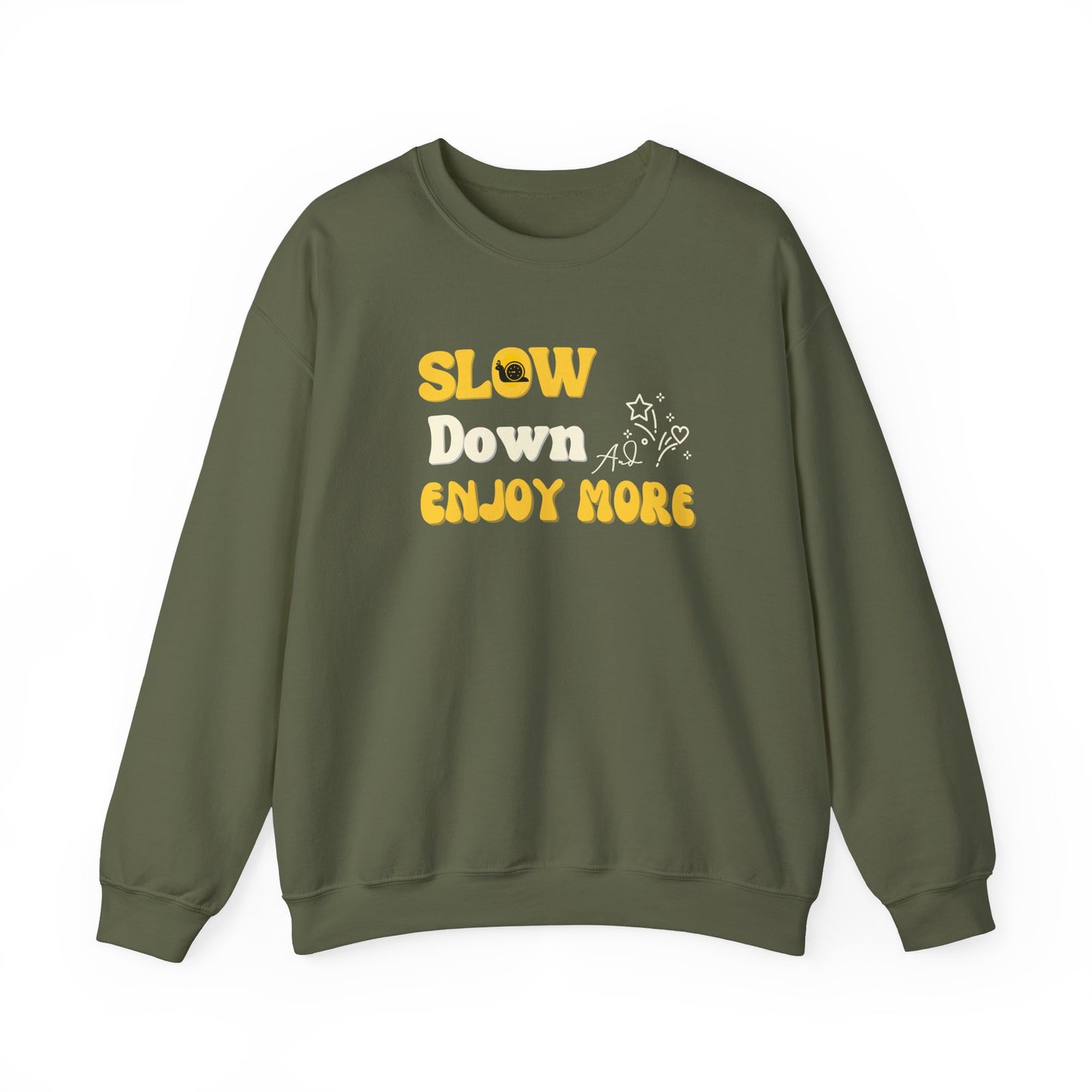 Inspirational pullover sweatshirt - military green