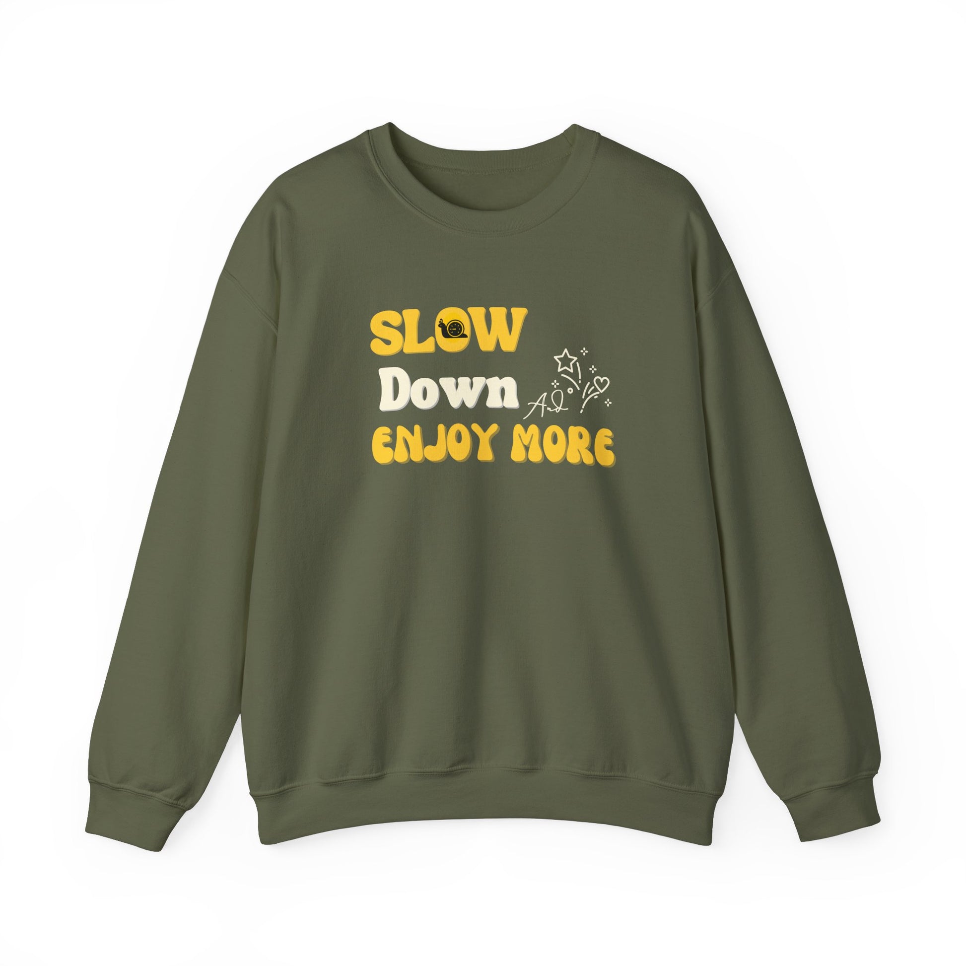Inspirational pullover sweatshirt - military green