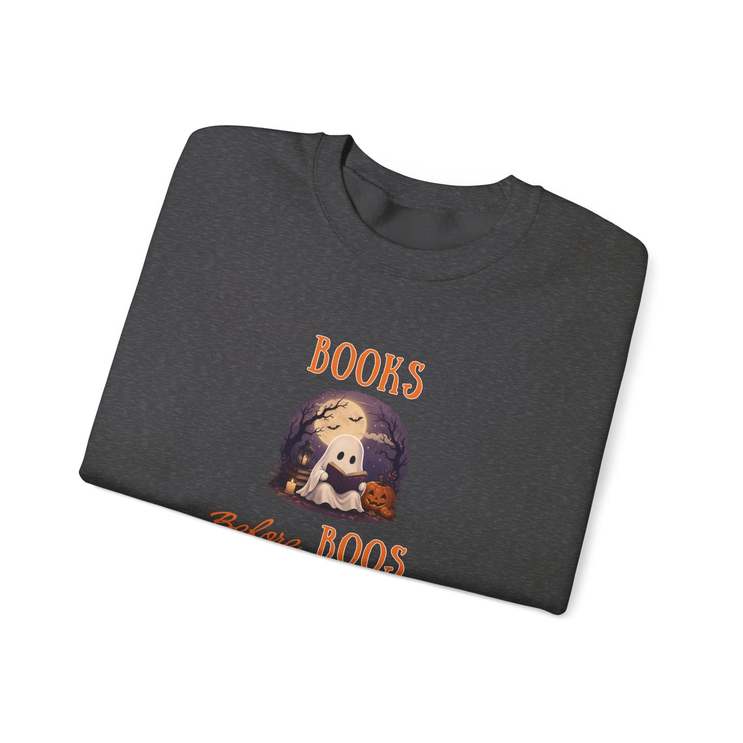 Halloween Sweatshirt – Books Before Boos Cozy Ghost Reader Pullover