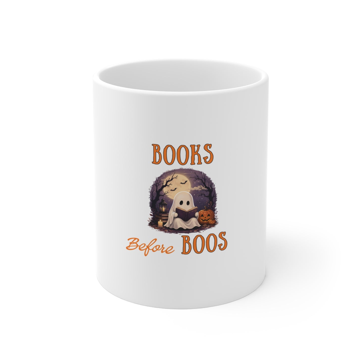 Halloween Mug – Books Before Boos Ghost Reading Coffee Cup