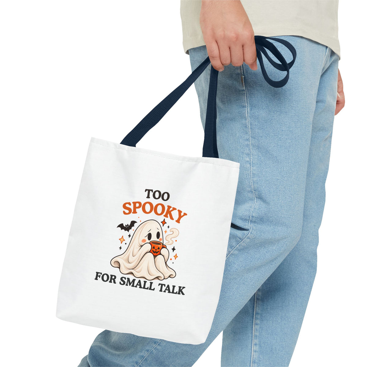Introvert Tote Bag – Too Spooky for Small Talk Ghost Bag