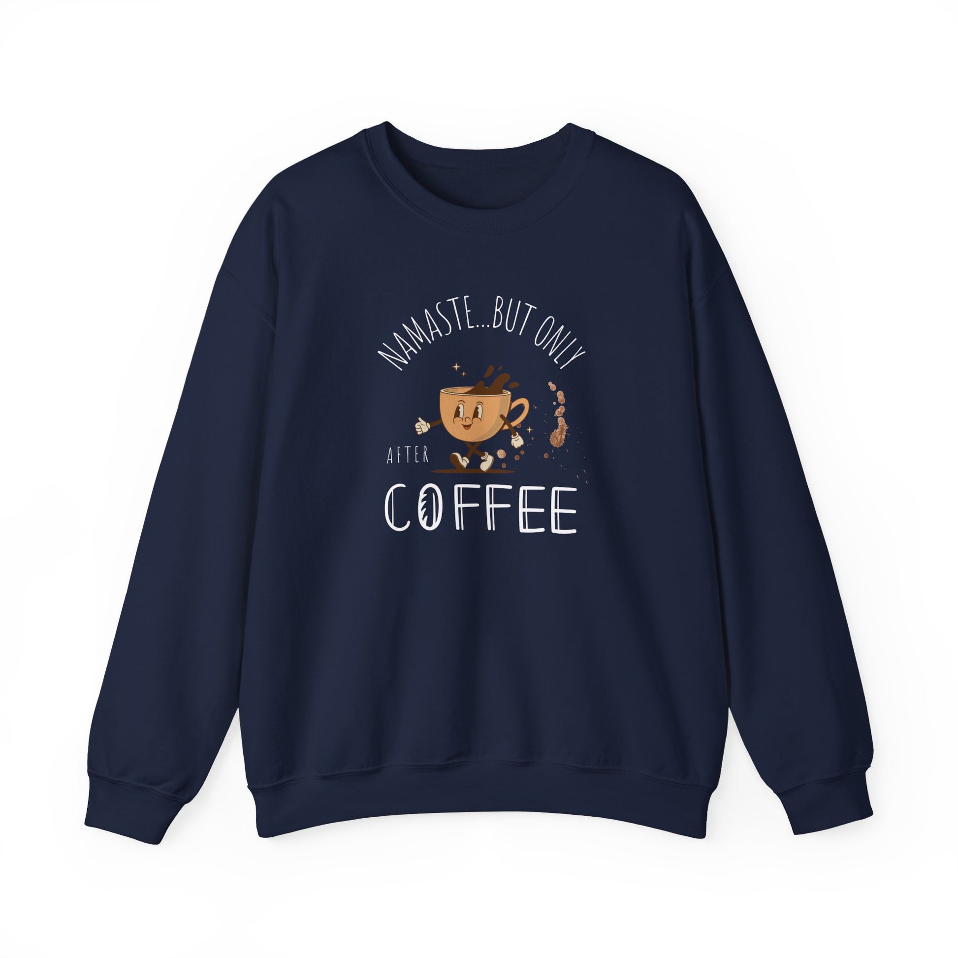 Comfy yoga and coffee sweatshirt - navy