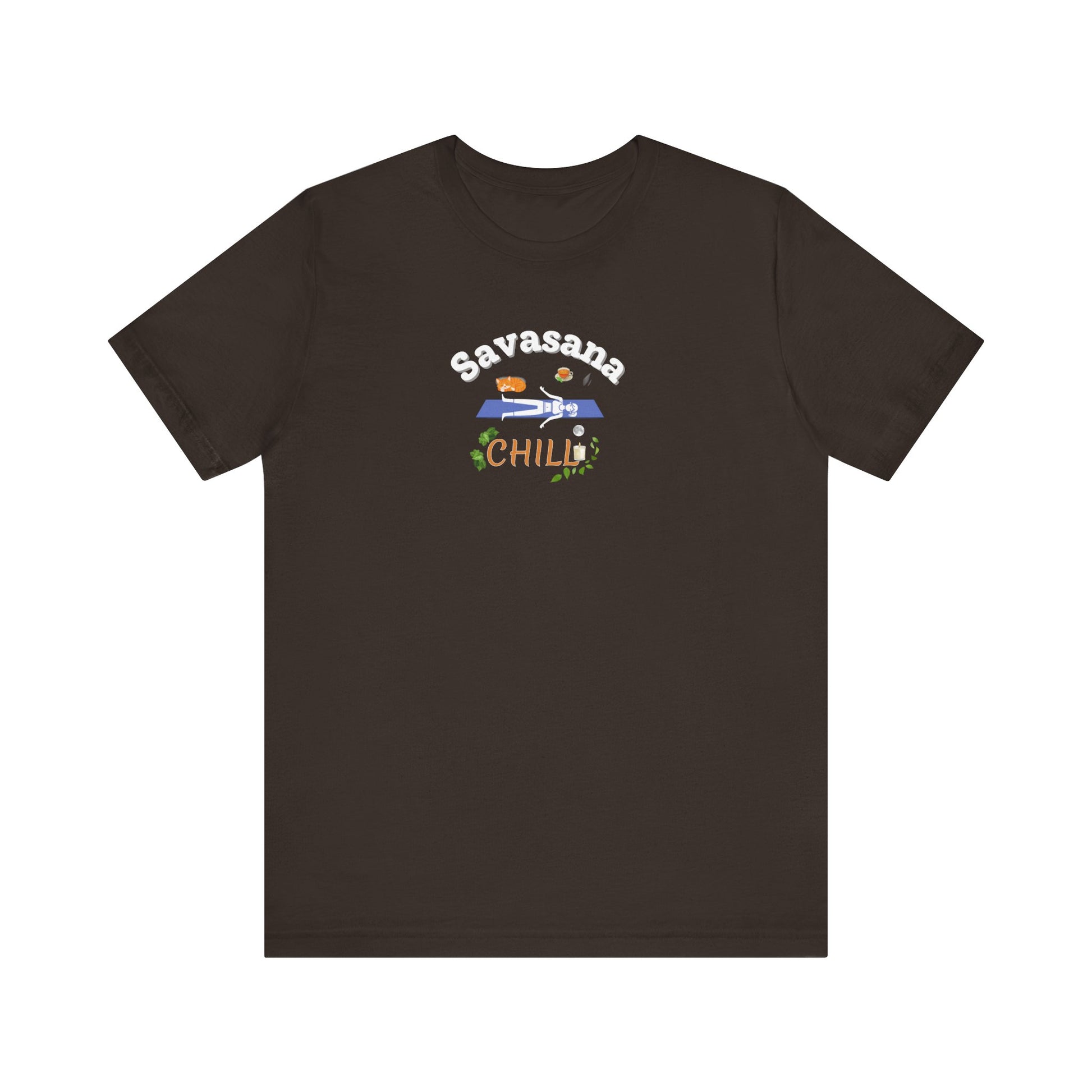 savasana and chill t-shirt design - brown