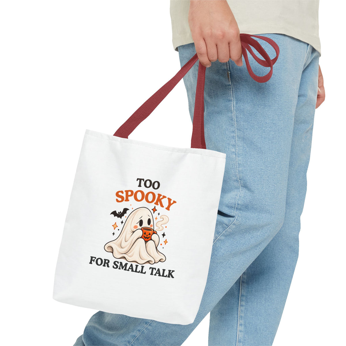 Introvert Tote Bag – Too Spooky for Small Talk Ghost Bag