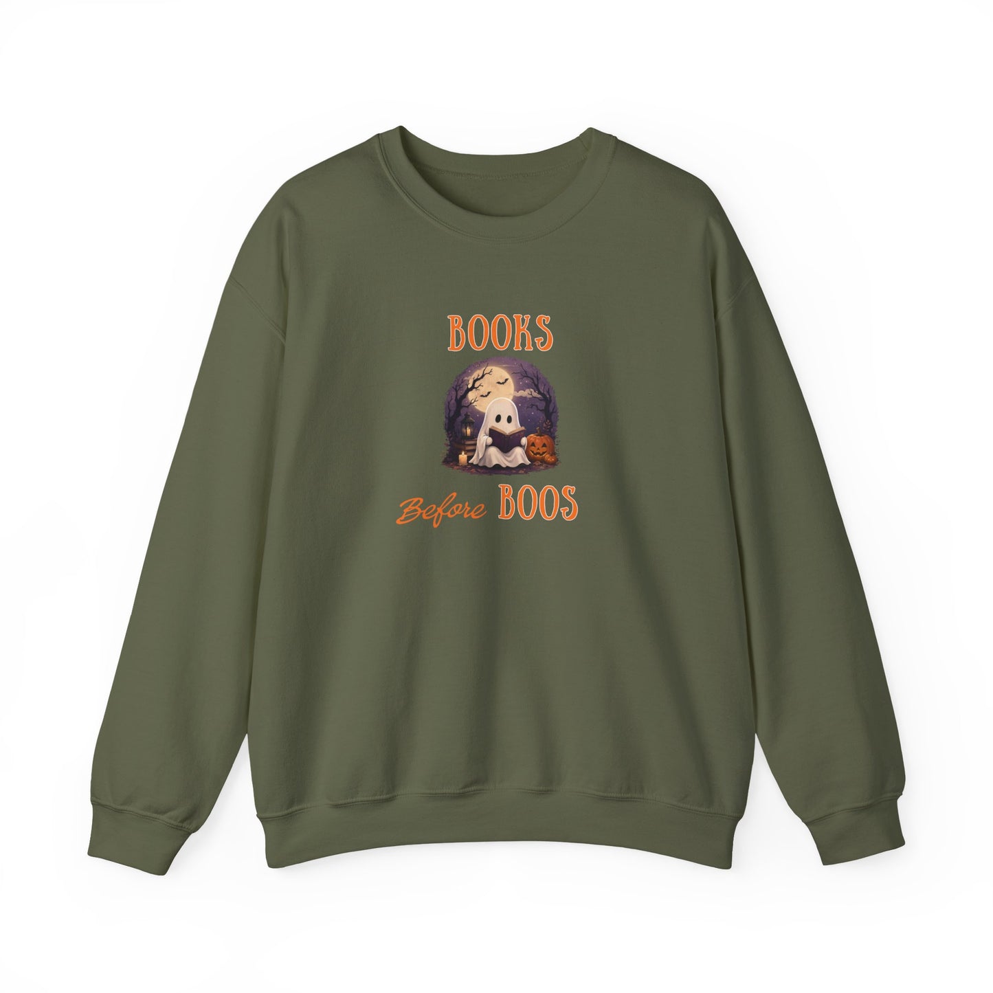Halloween Sweatshirt – Books Before Boos Cozy Ghost Reader Pullover