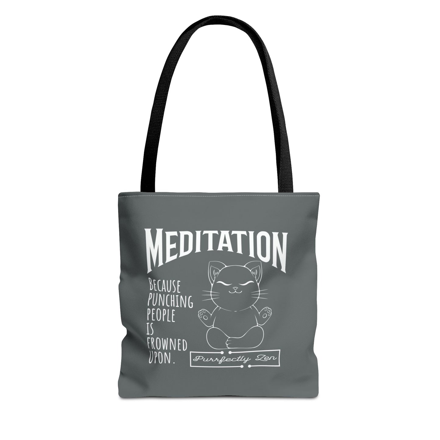 Meditation tote bag with black strap