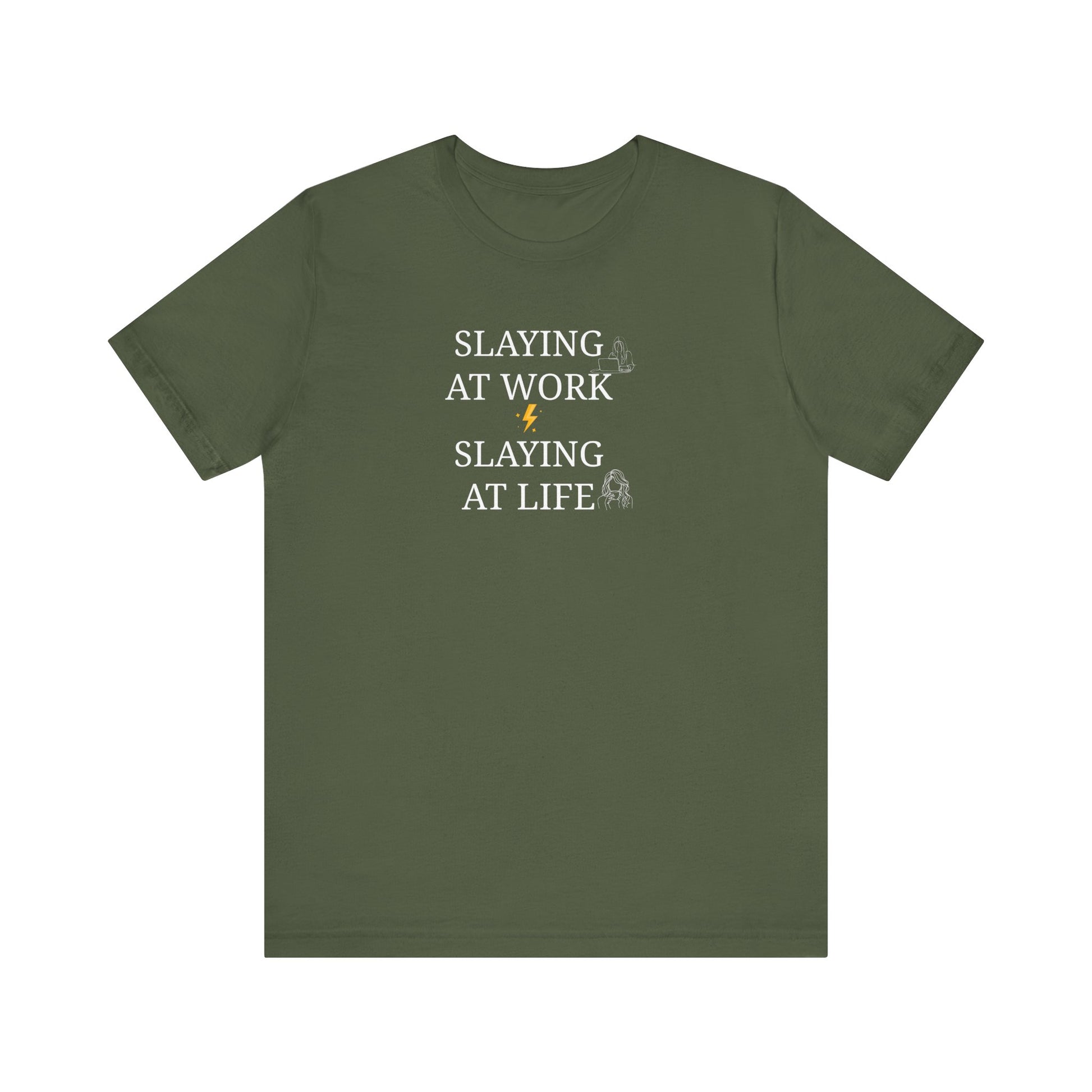 Empowered woman tee - military green