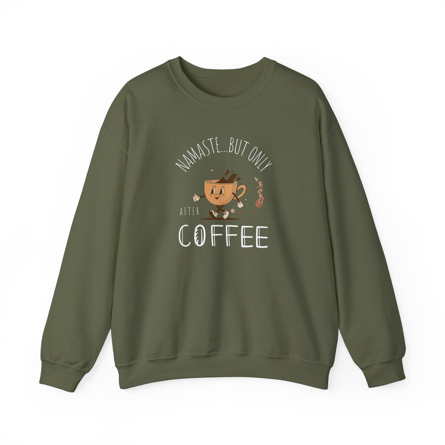 Comfy yoga and coffee sweatshirt - Military green
