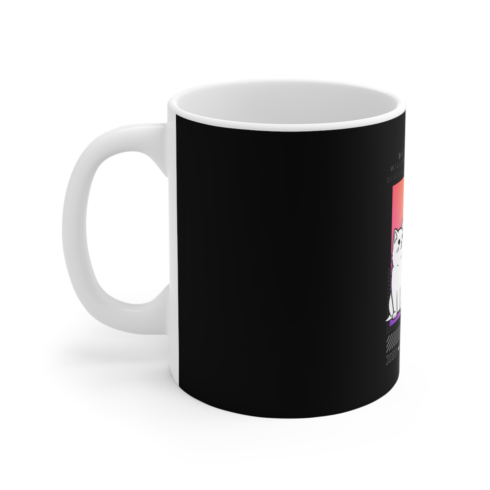Unique introverted coffee mug - left side view