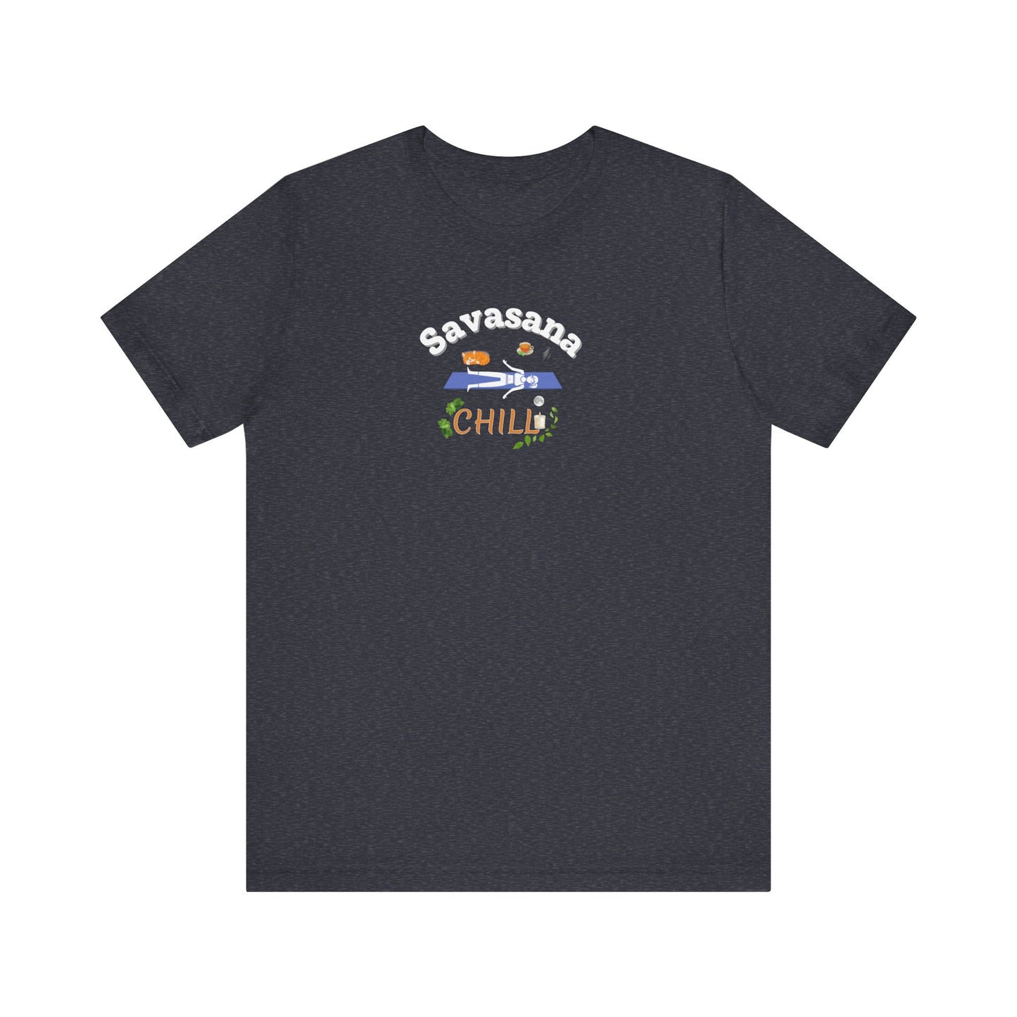 savasana and chill t-shirt design - Heather navy