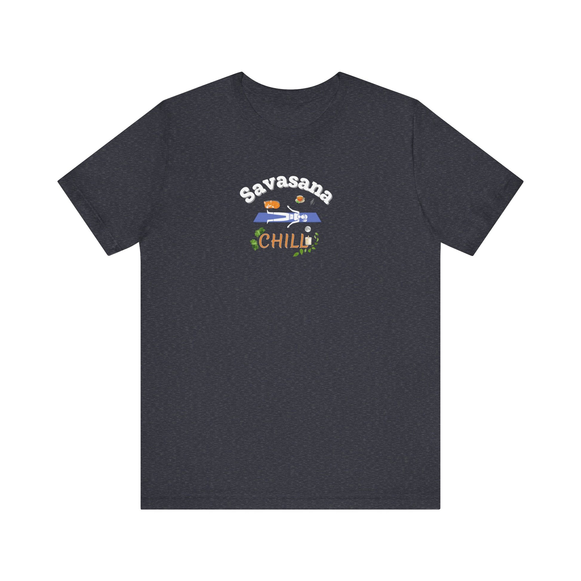 savasana and chill t-shirt design - Heather navy