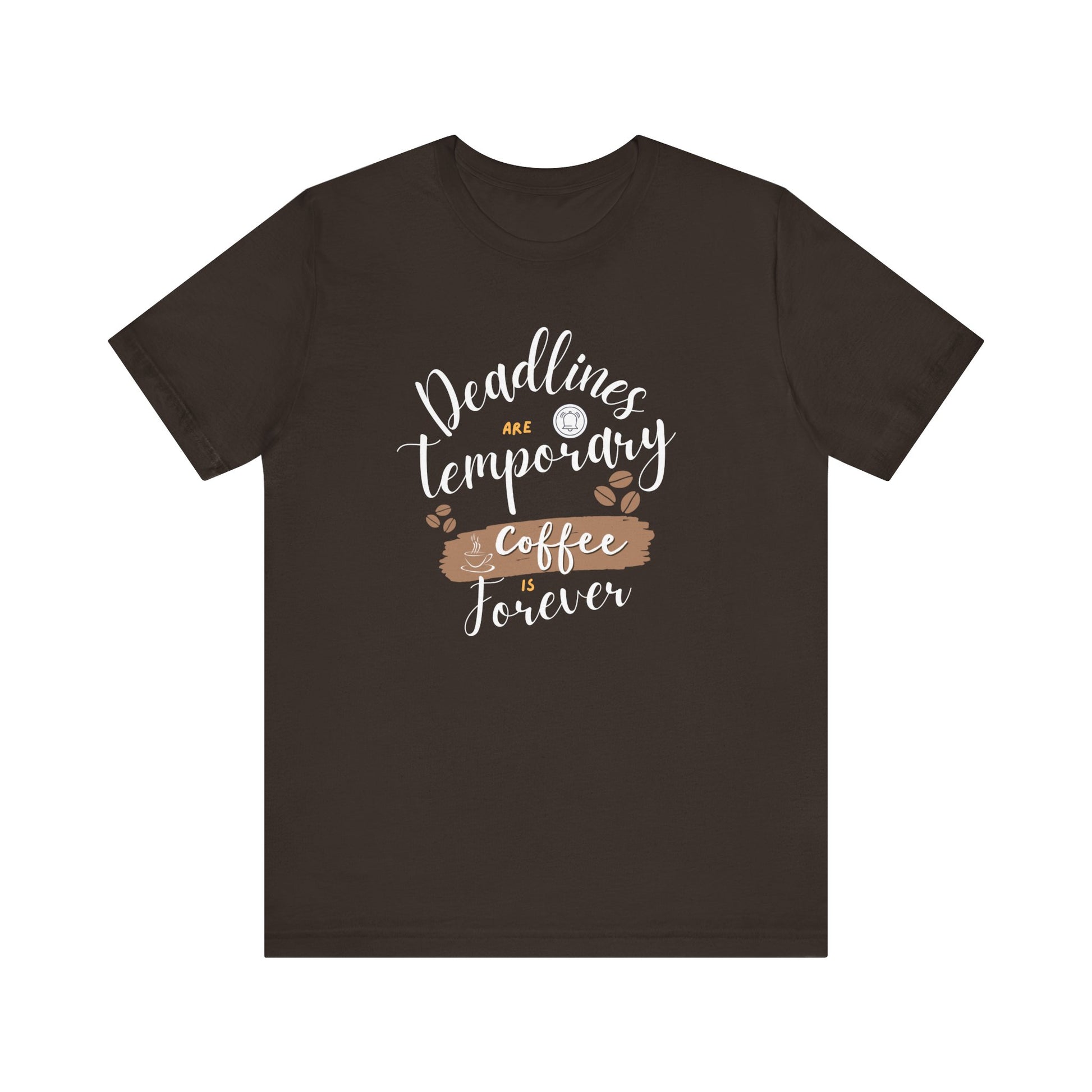 Trendy caffeine lover t-shirt - brown