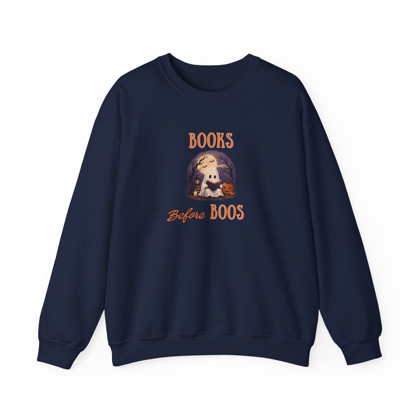 Halloween Sweatshirt – Books Before Boos Cozy Ghost Reader Pullover