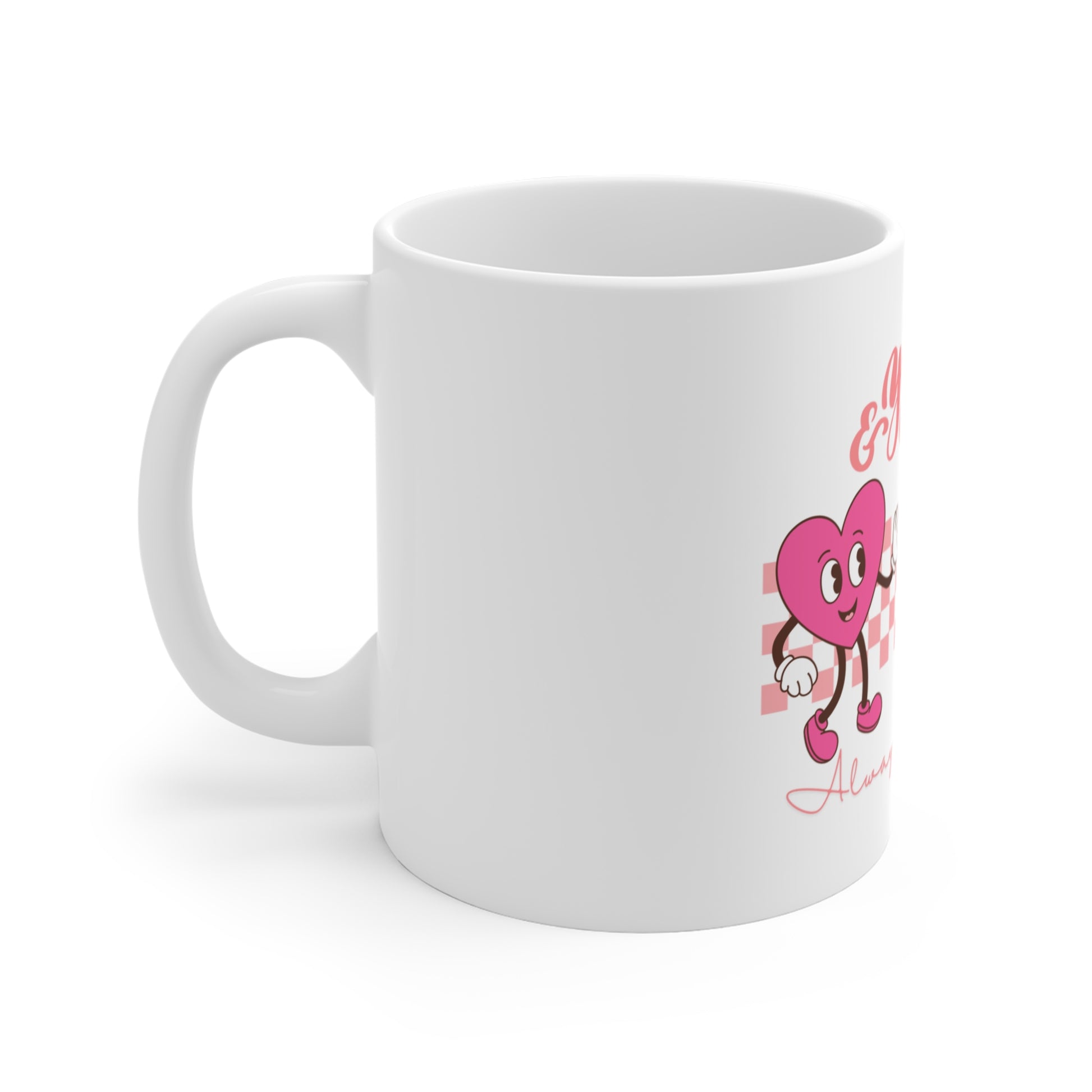 Retro Valentine mug - side view